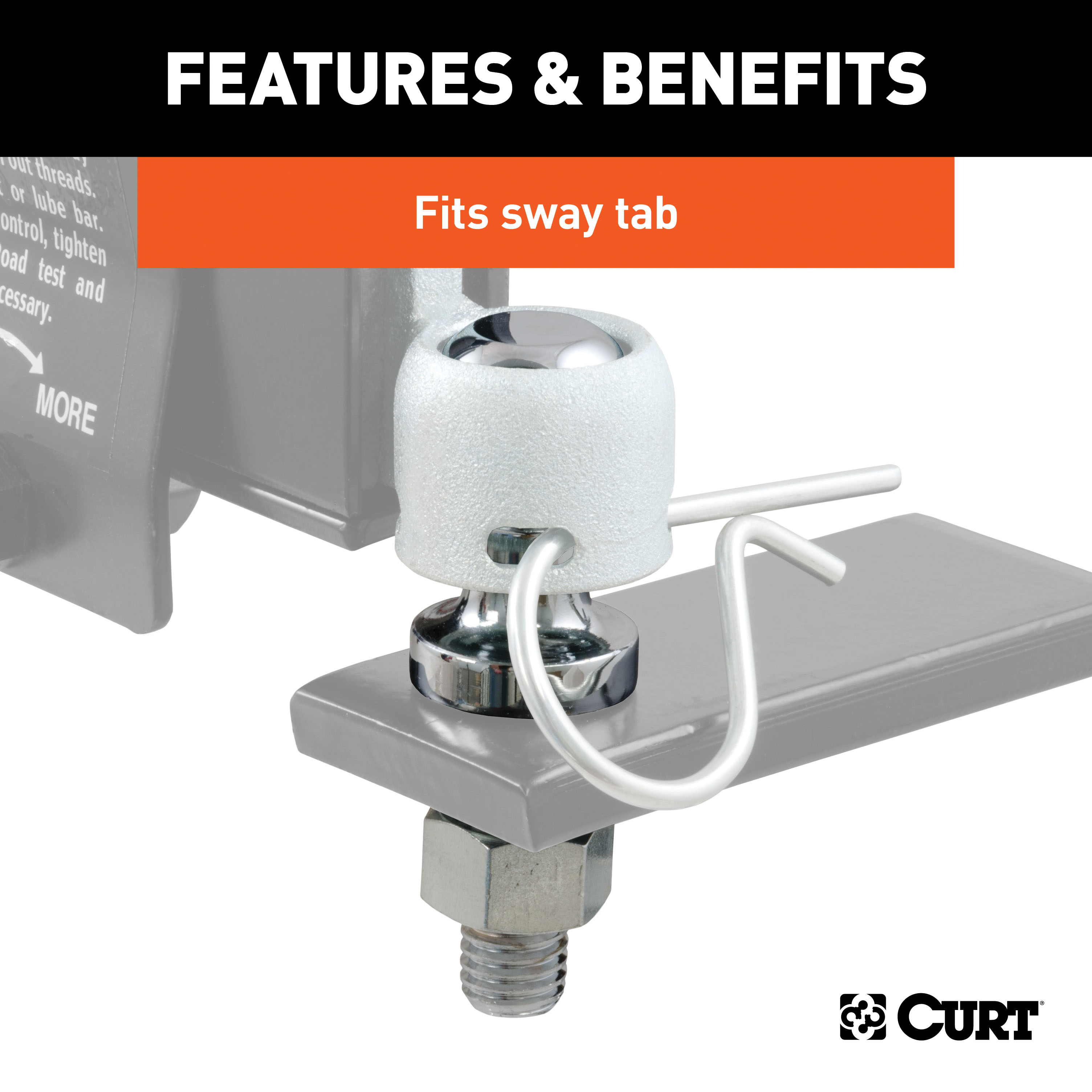 CURT Replacement 1-1/4" Sway Control Ball (5/8" x 1-3/4" Shank) Trailer Hitch Ball thumbnail 3