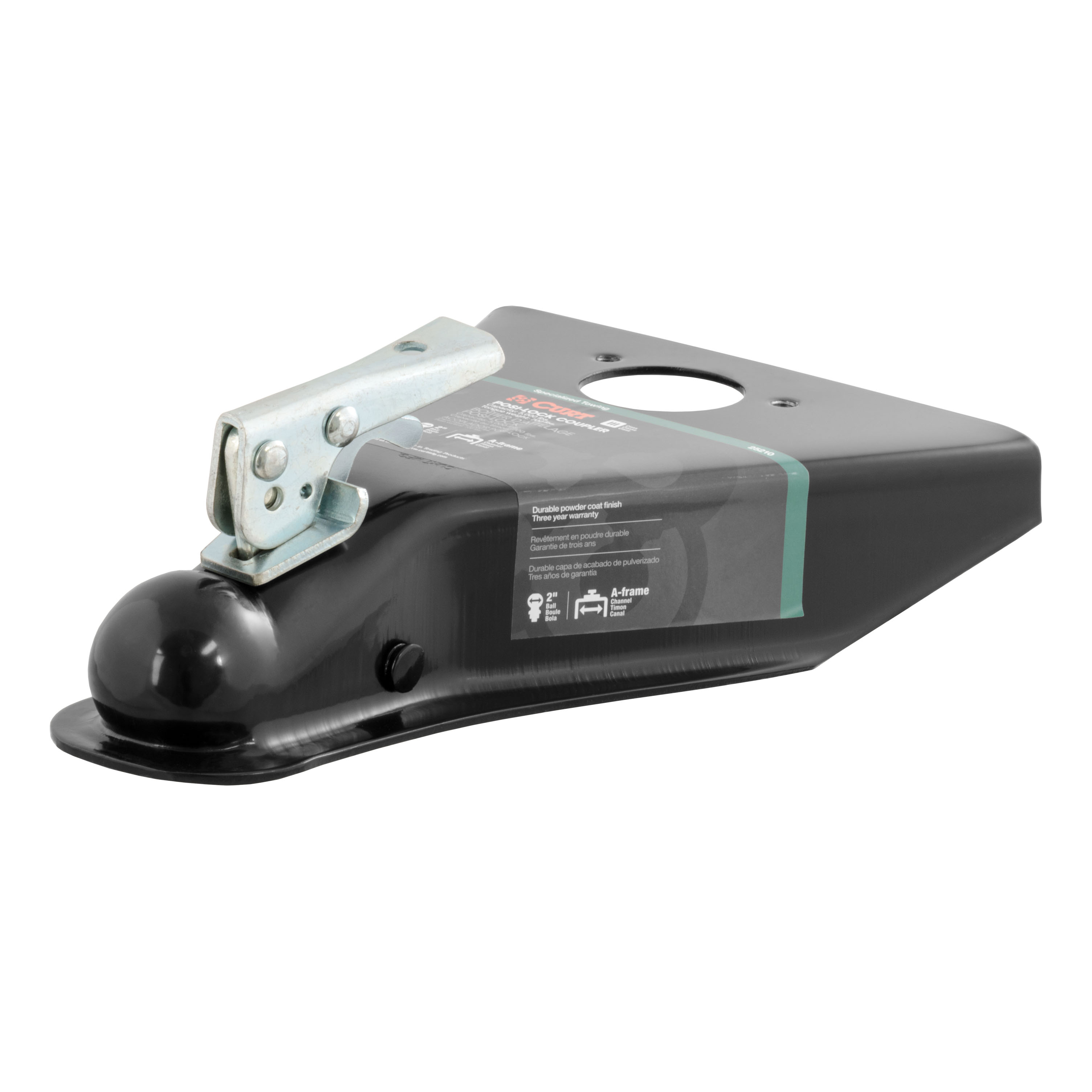 CURT 5,000 lbs 2" A-Frame Coupler with Posi-Lock Black Trailer Hitch Coupler thumbnail 0
