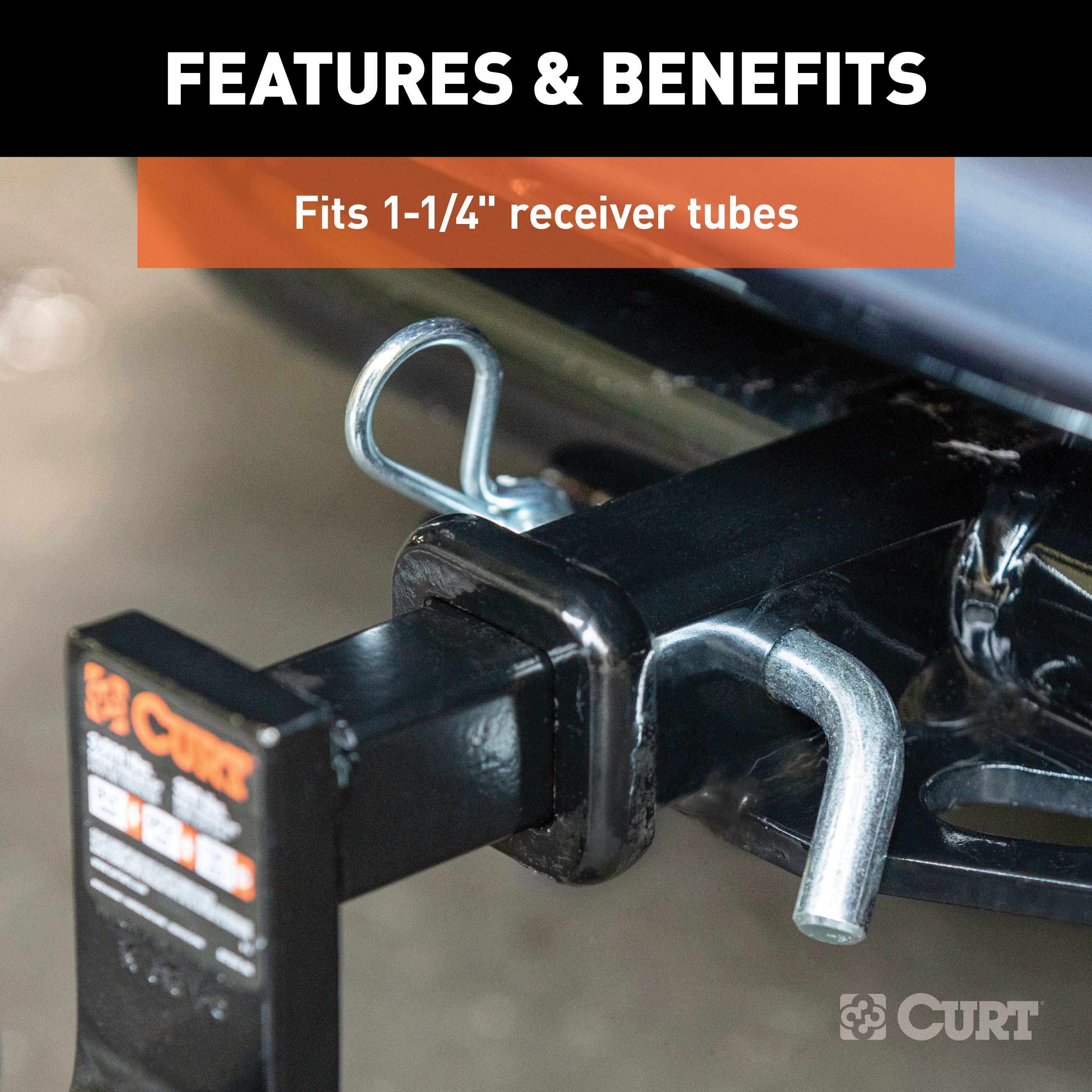 CURT 1/2" Hitch Pin (1-1/4" Receiver, Zinc, Packaged) Trailer Hitch Pin thumbnail 6