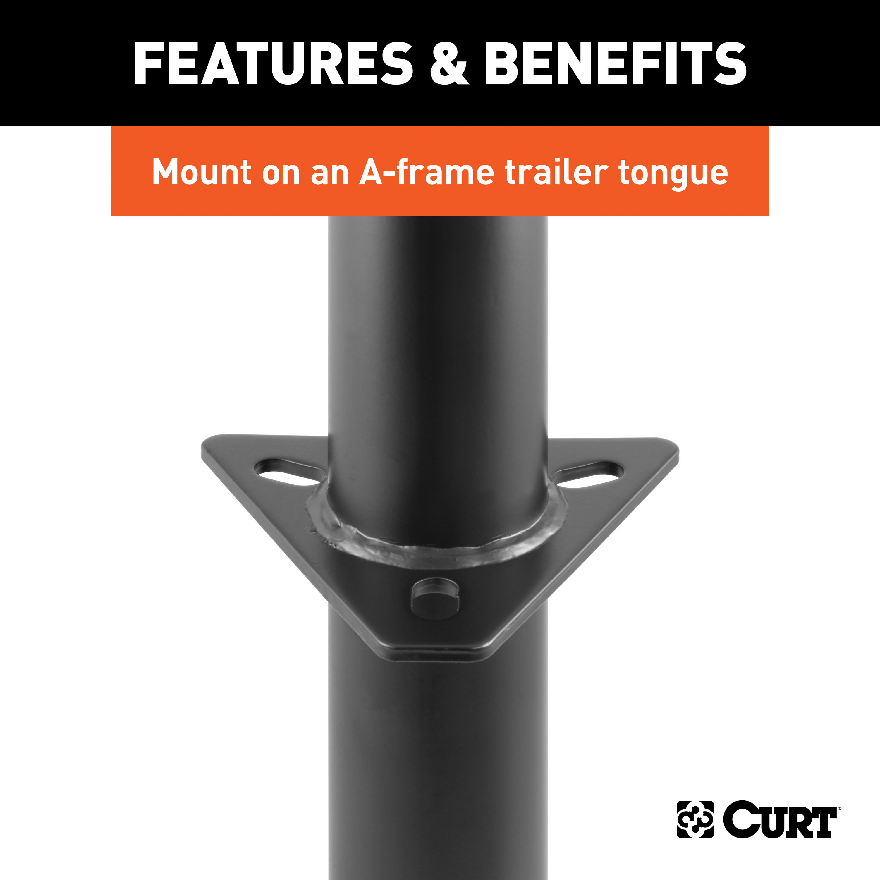 CURT A-Frame Jack with Side Handle (2,000 lbs, 14-1/2" Travel) Trailer Jack thumbnail 2