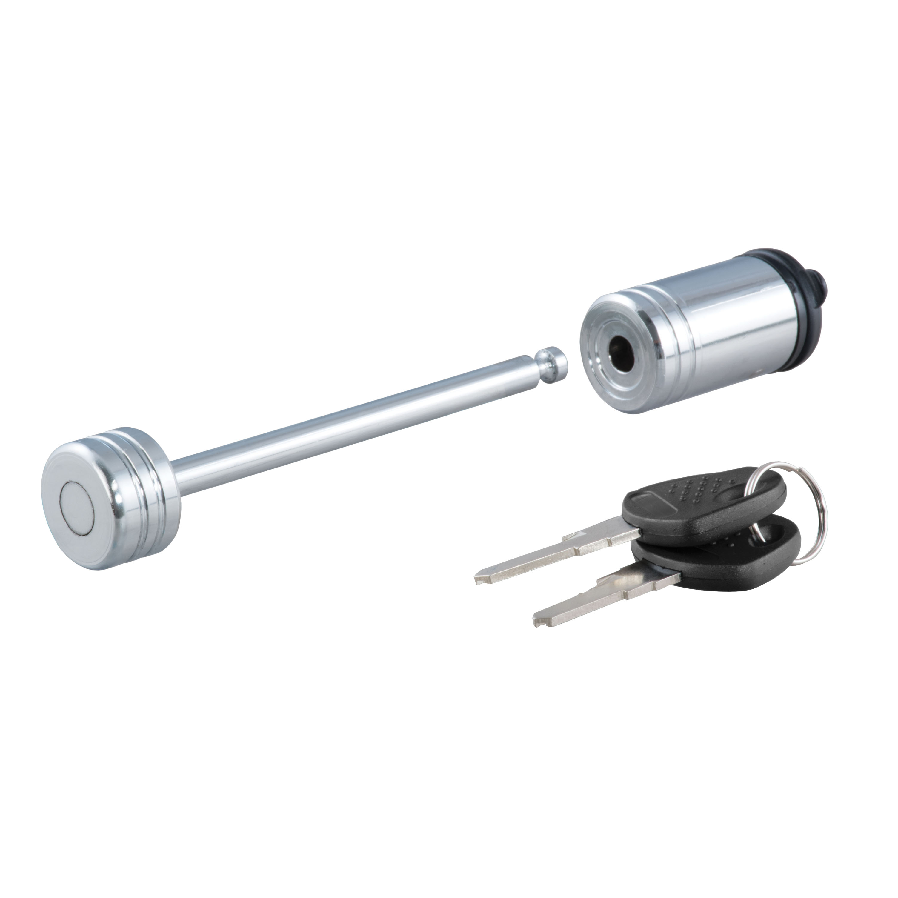 CURT Coupler Lock (1/4" Pin, 3-3/8" Latch Span, Barbell, Chrome) Trailer Hitch Lock thumbnail 0