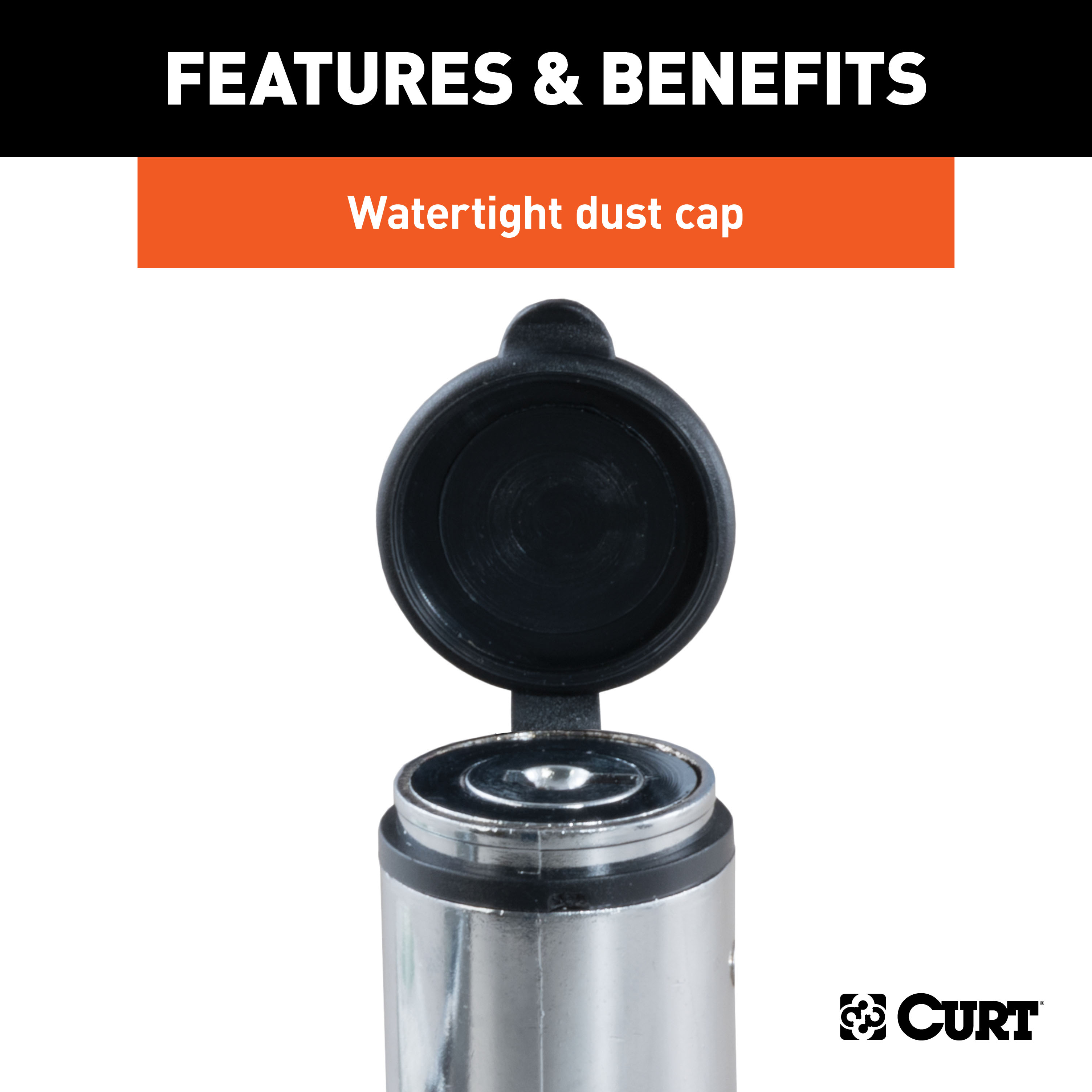 CURT Coupler Lock (1/4" Pin, 3-3/8" Latch Span, Barbell, Chrome) Trailer Hitch Lock thumbnail 3