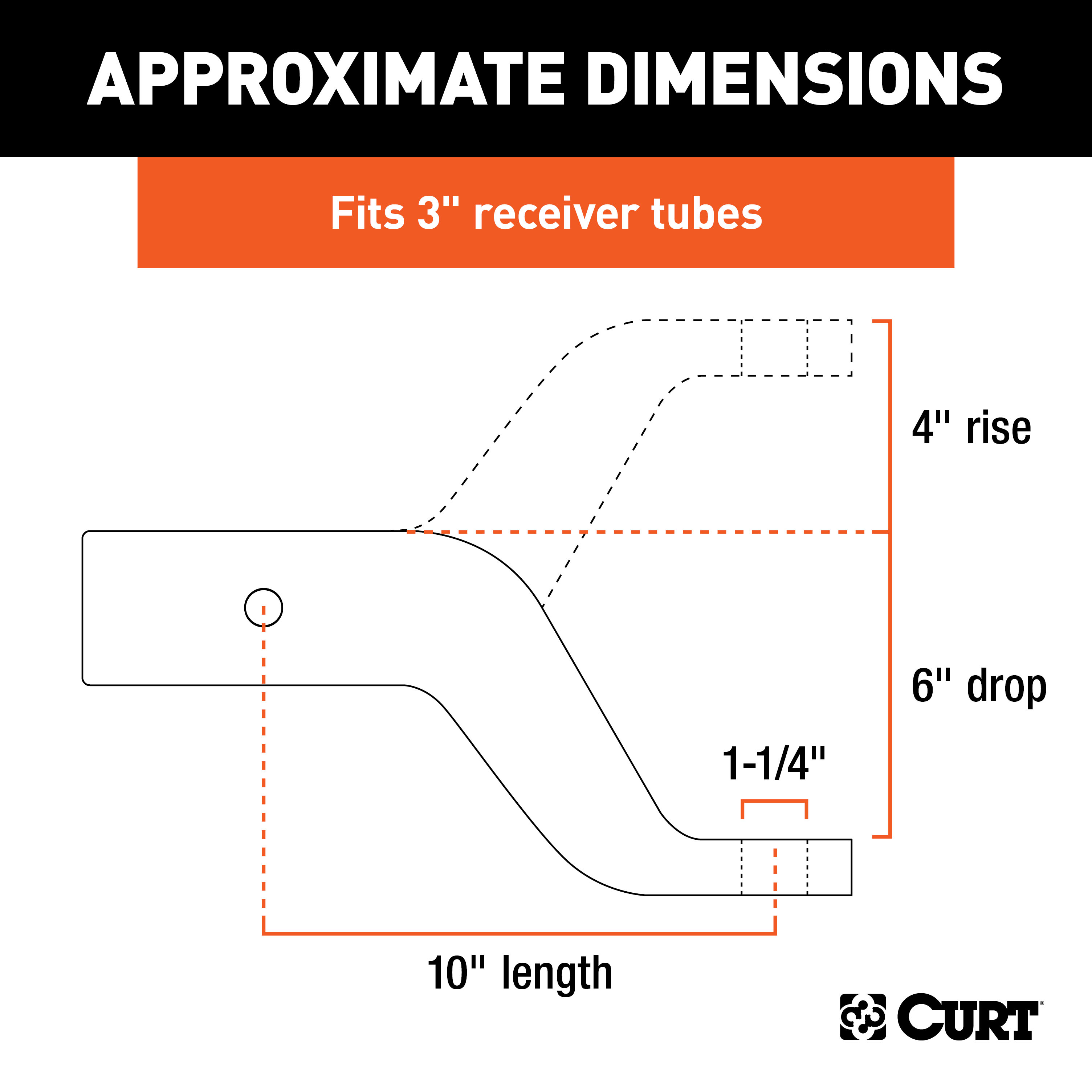 CURT Industrial Duty Forged Ball Mount (3" Shank, 21,000 lbss., 6" Drop, 10" Long) Trailer Hitch Ball Mount thumbnail 2