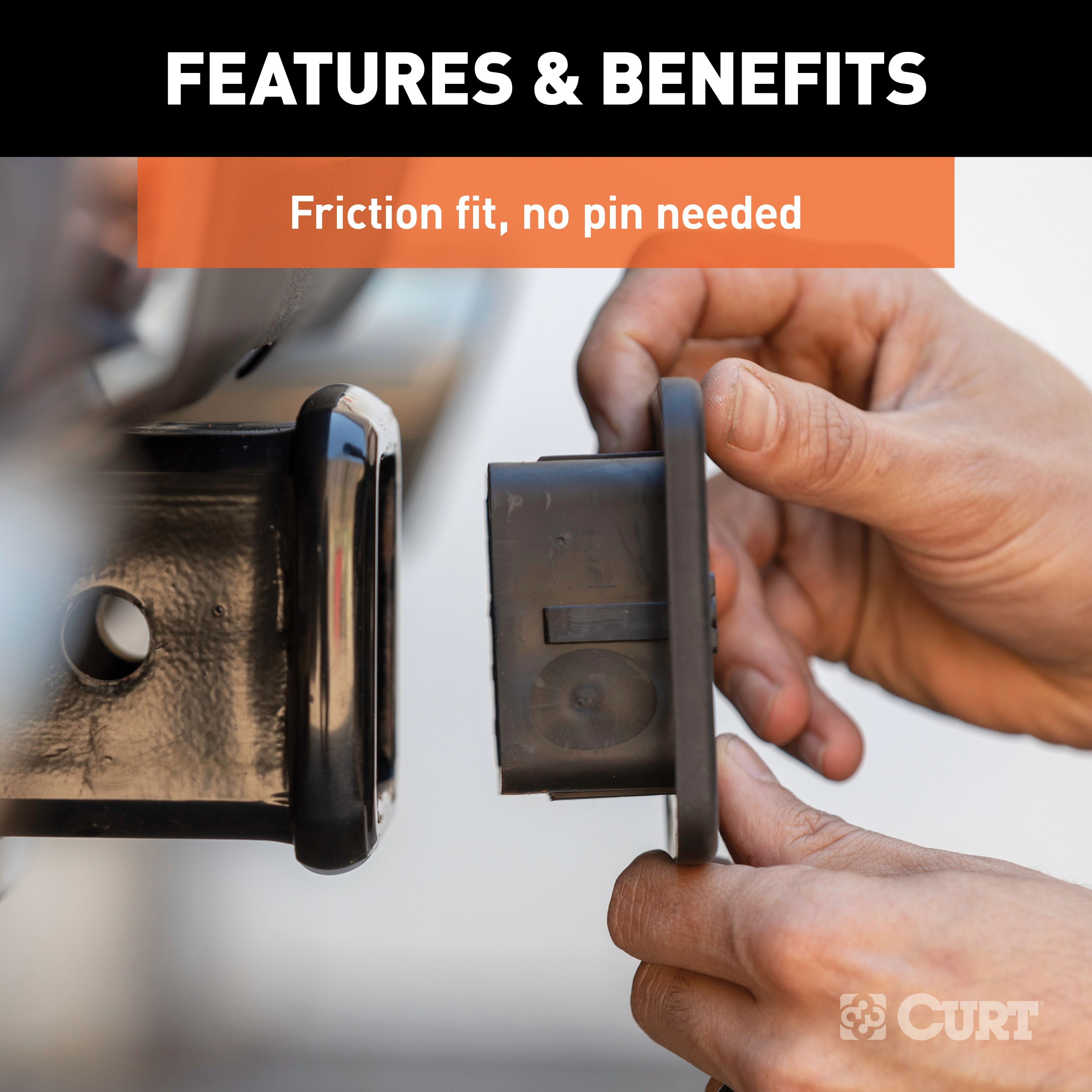 CURT 2-1/2" Rubber Hitch Tube Cover Trailer Hitch Cover thumbnail 3
