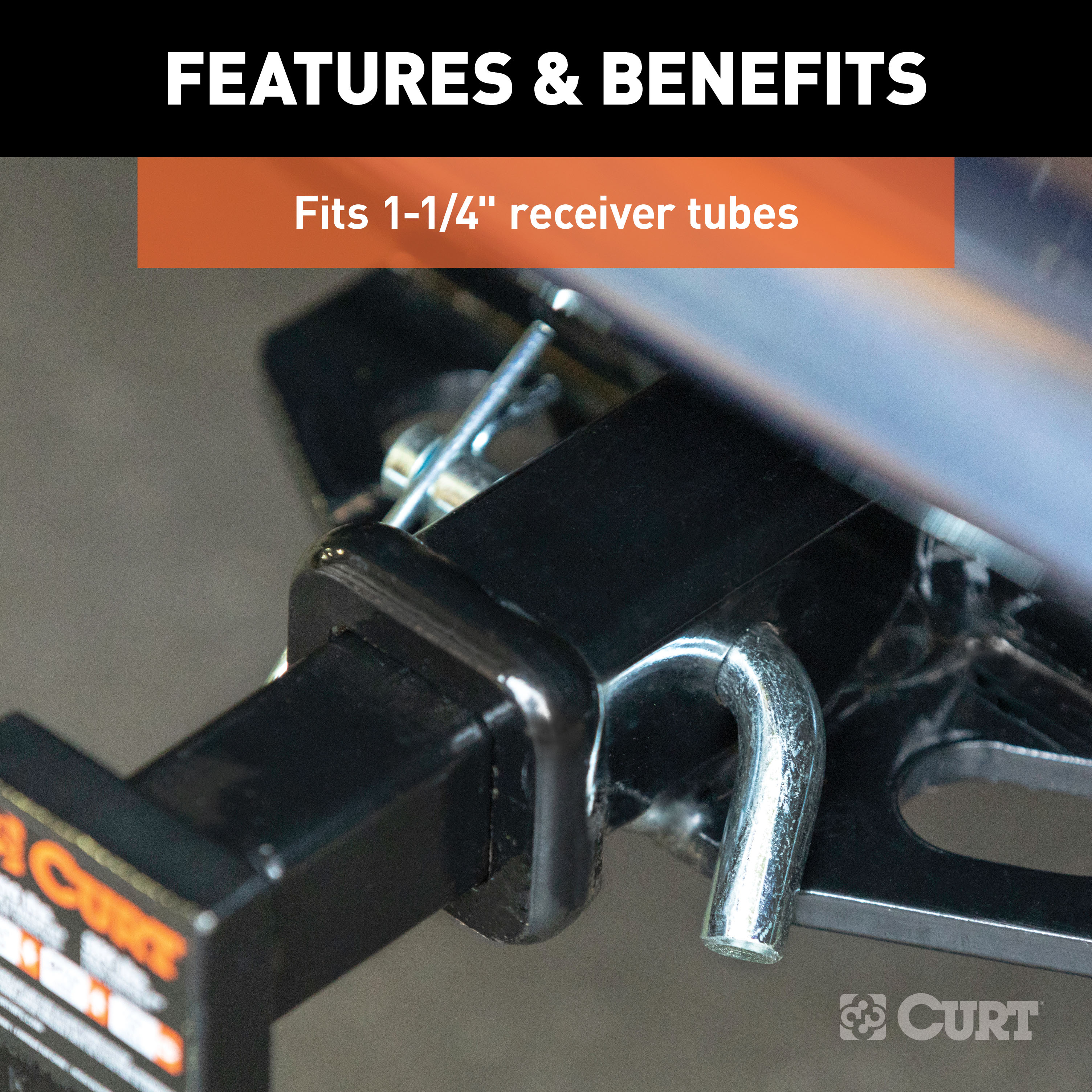 CURT 1/2" Hitch Pin with Groove (1-1/4" Receiver, Zinc, Packaged) Trailer Hitch Pin thumbnail 6