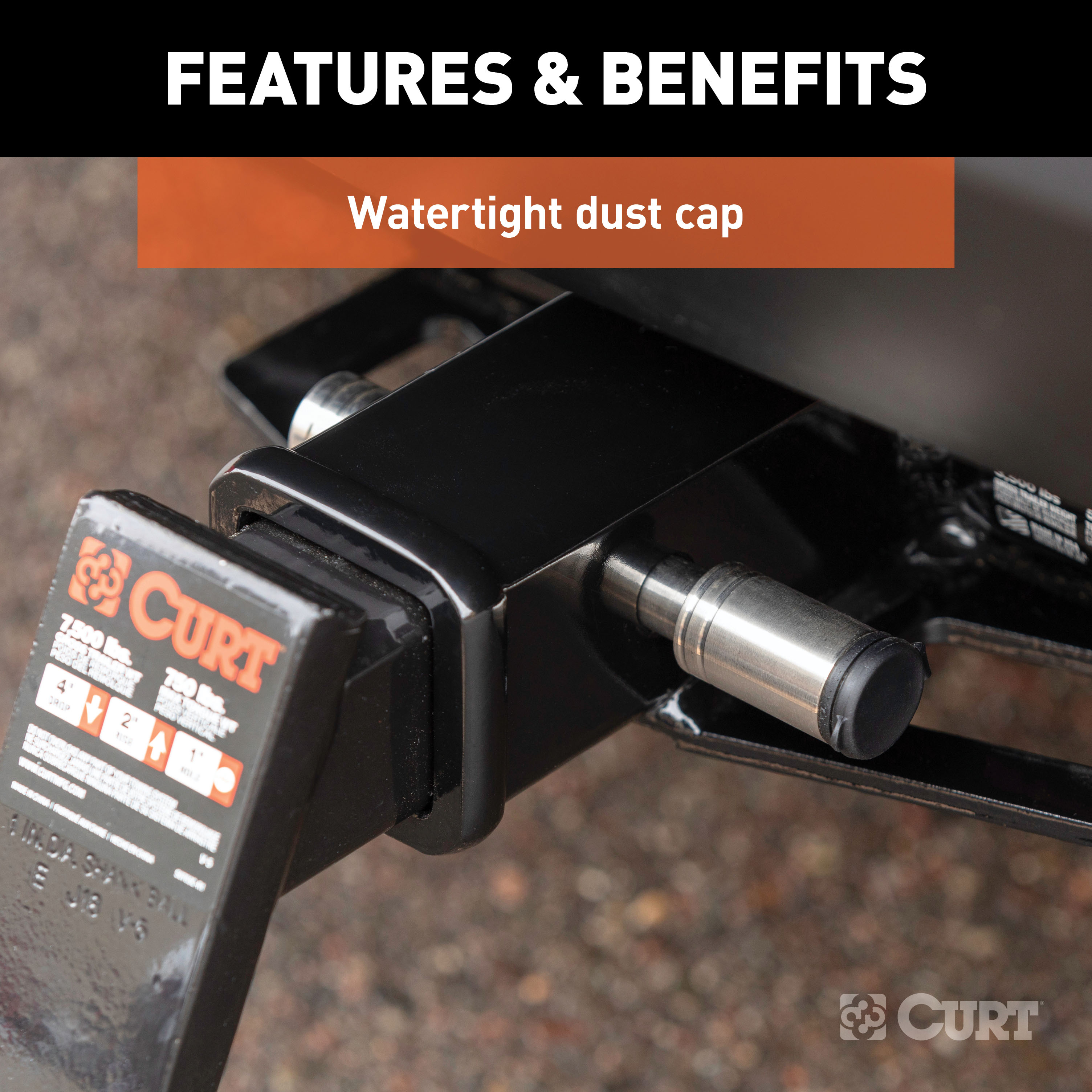 CURT 5/8" Hitch Lock (2" or 2-1/2" Receiver, Barbell, Stainless) Trailer Hitch Lock thumbnail 5
