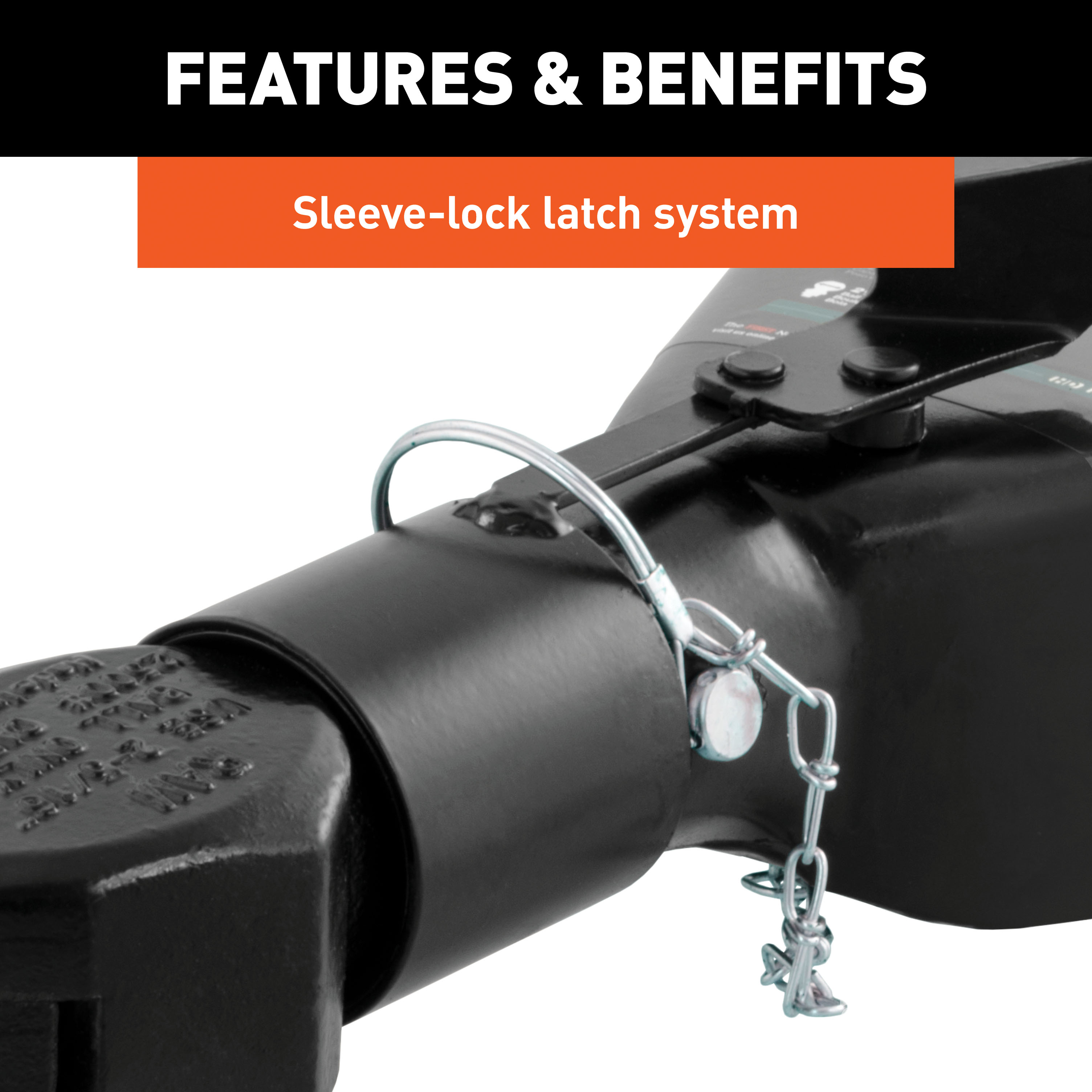 CURT 12,500 lbs 2-5/16" A-Frame Coupler with Sleeve-Lock Black Trailer Hitch Coupler thumbnail 2