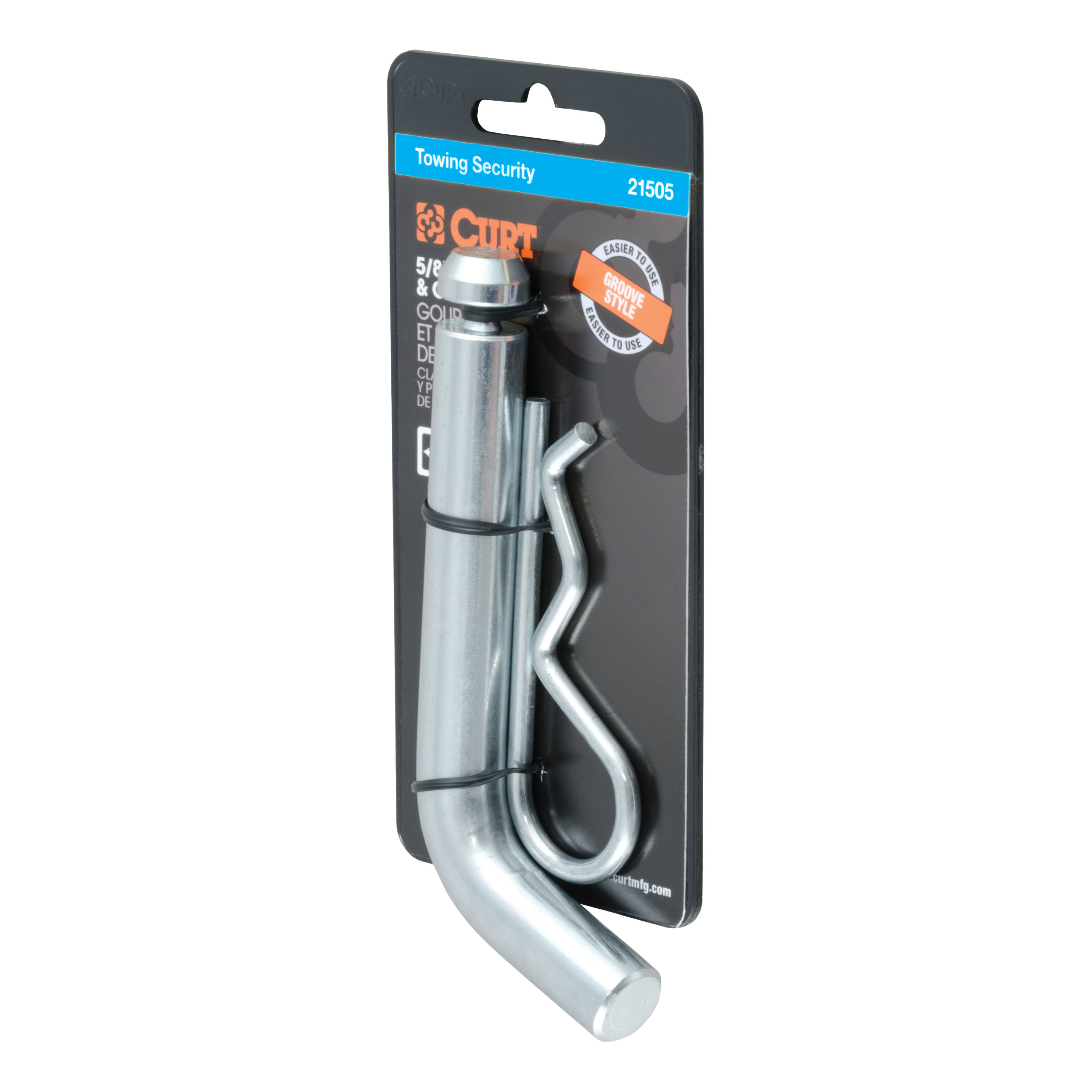 CURT 5/8" Hitch Pin with Groove (2" Receiver, Zinc, Packaged) Trailer Hitch Pin thumbnail 0