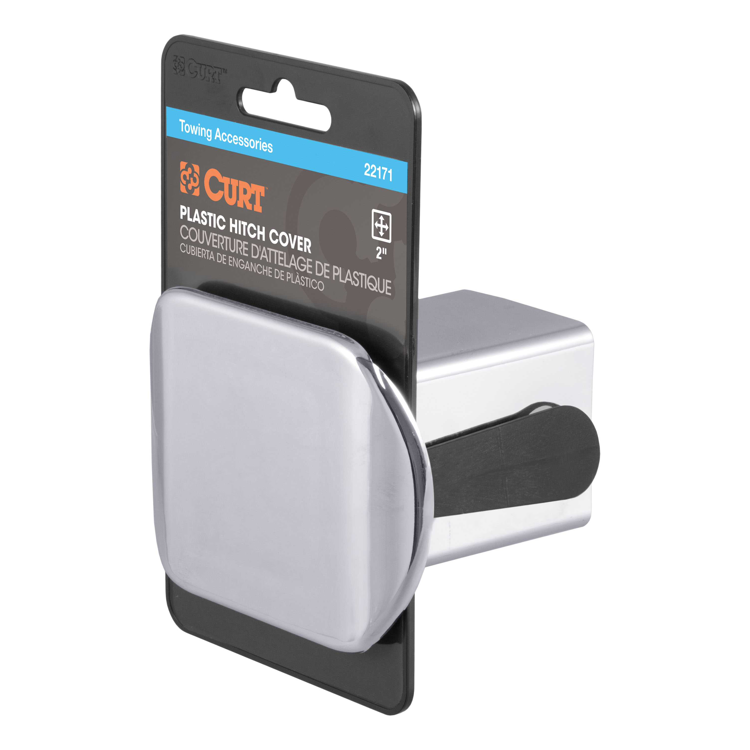 CURT 2" Chrome Plastic Hitch Tube Cover (Packaged) Trailer Hitch Cover thumbnail 0