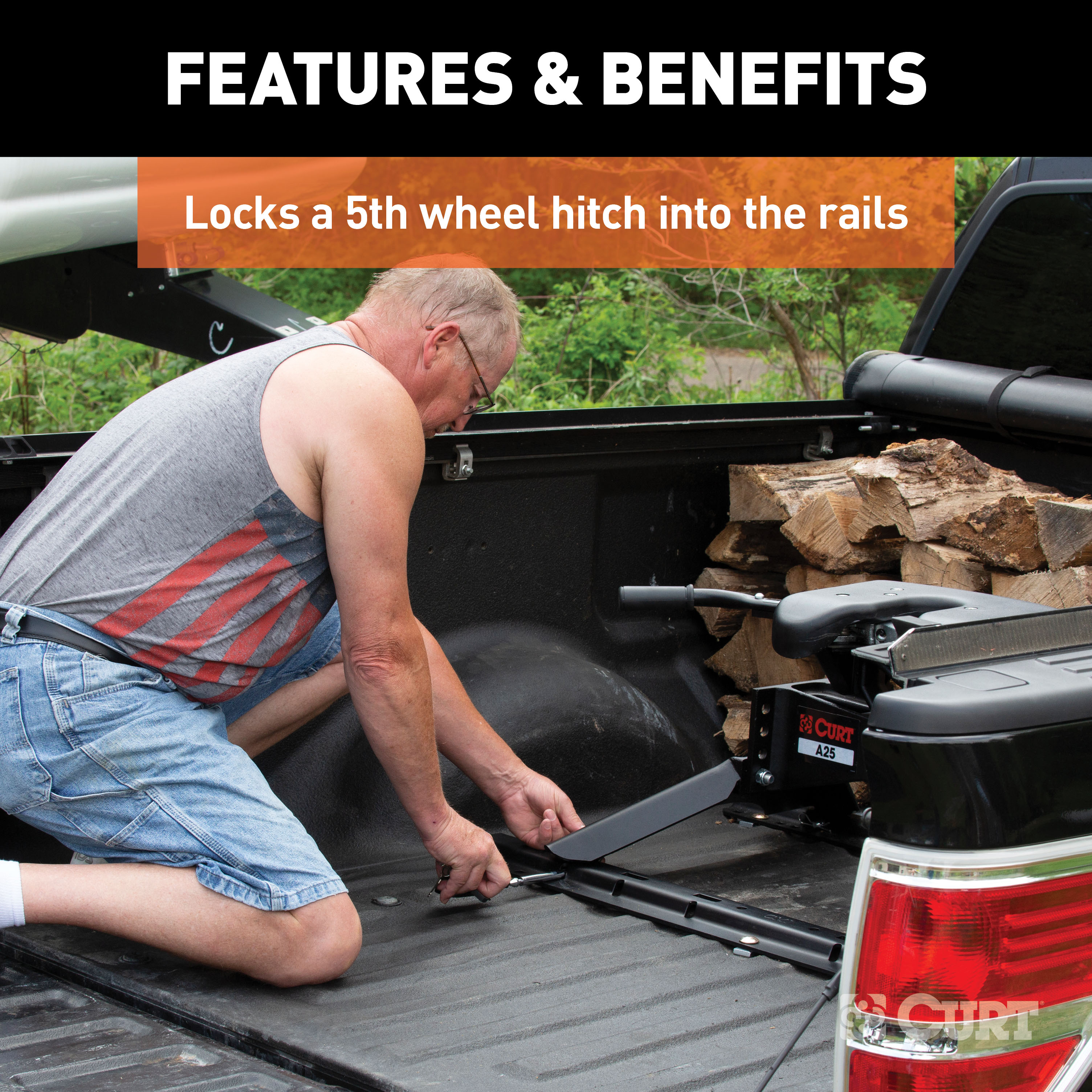 CURT 5th Wheel Hitch Lock (1/2" Diameter Pin) Trailer Hitch Lock thumbnail 2
