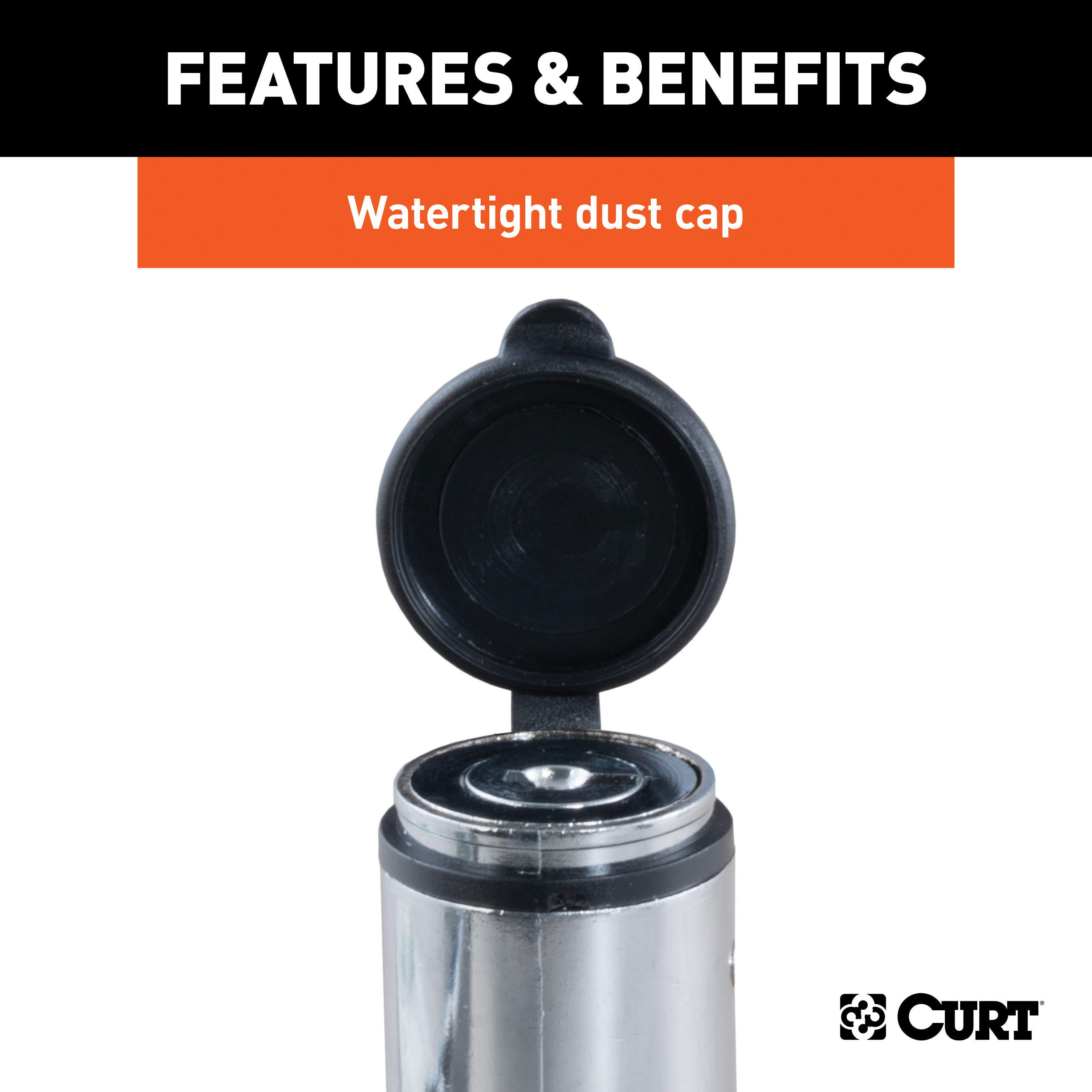 CURT 5/8" Hitch Lock (2" or 2-1/2" Receiver, Barbell, Chrome) Trailer Hitch Lock thumbnail 4