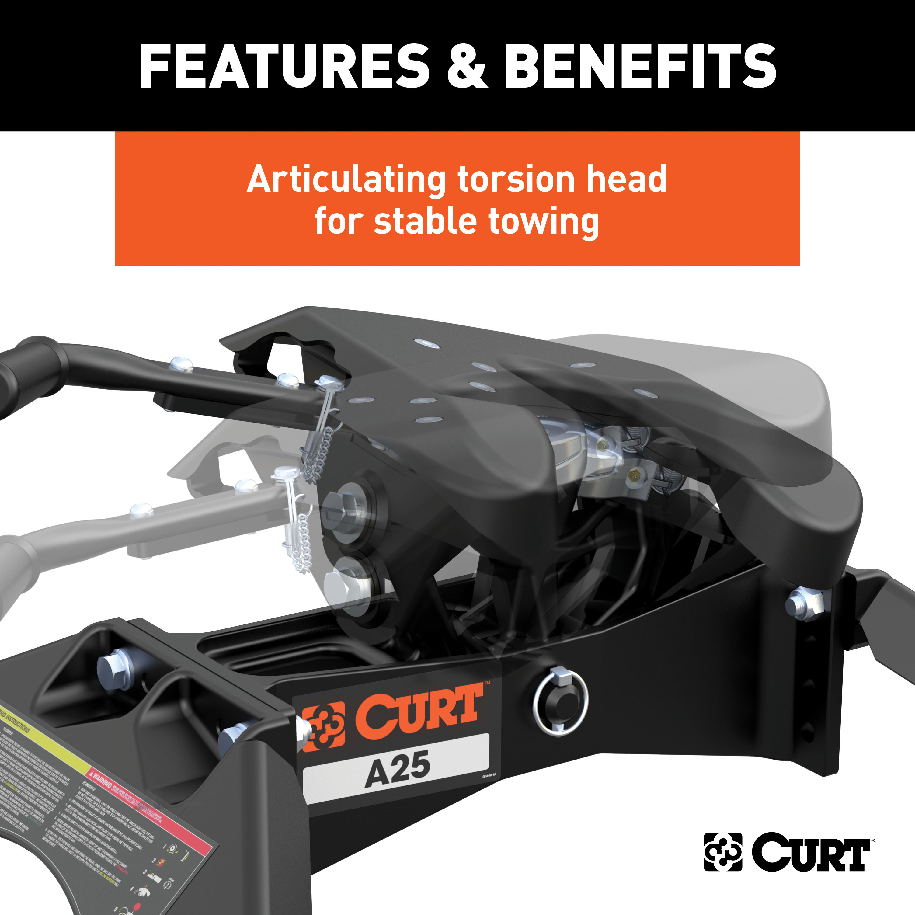 CURT 25K, A25 5th Wheel Hitch with Rails thumbnail 4