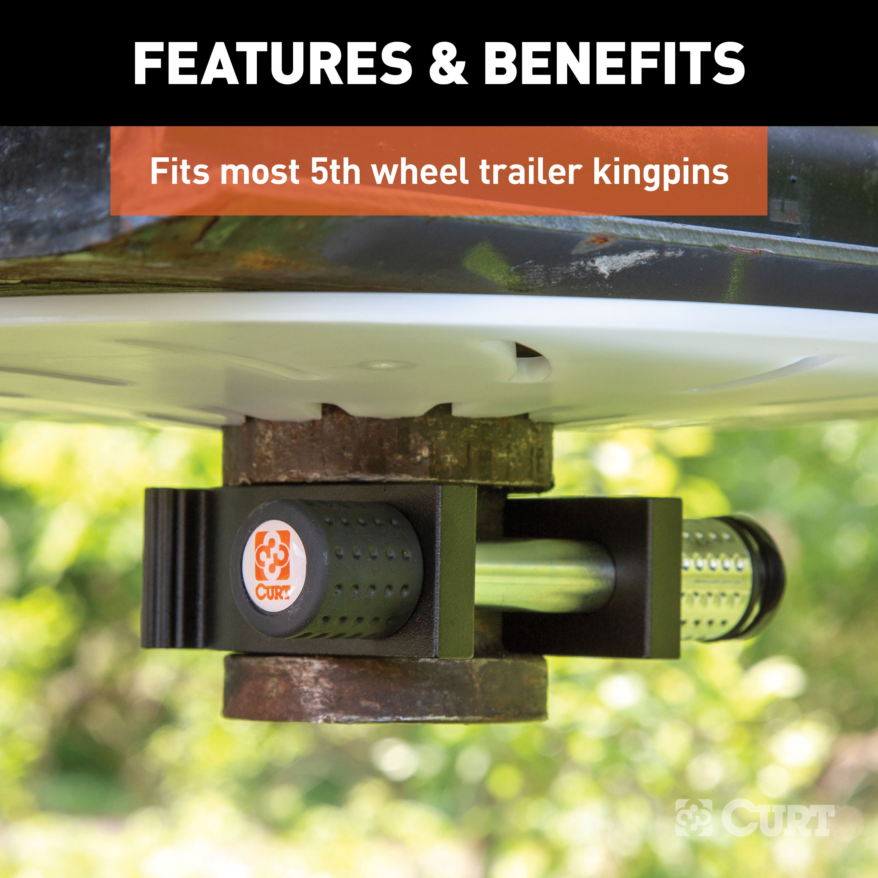 CURT 5th Wheel Kingpin Lock (Fits 2" Diameter Kingpin) Fifth Wheel Trailer Hitch King Pin Lock thumbnail 3