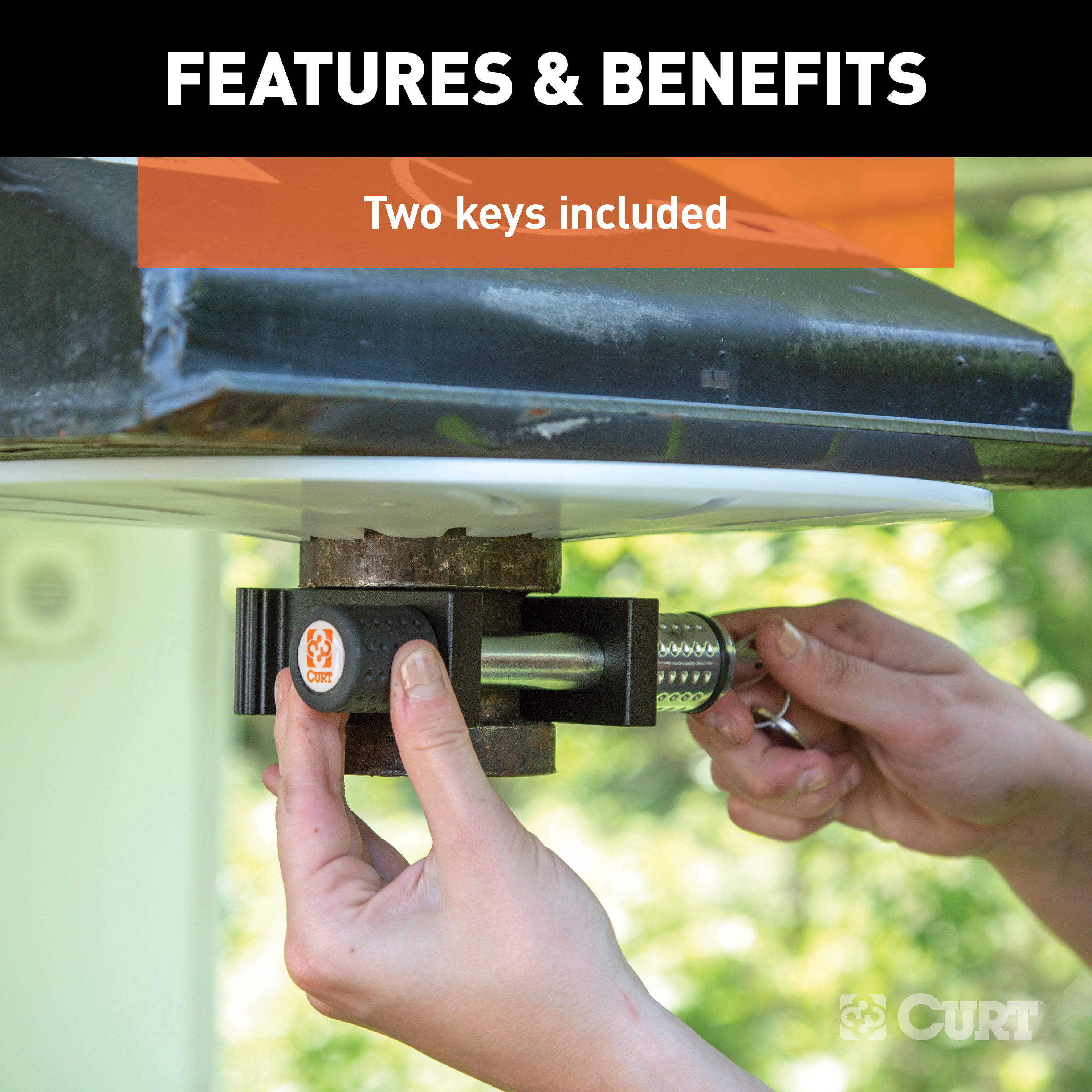 CURT 5th Wheel Kingpin Lock (Fits 2" Diameter Kingpin) Fifth Wheel Trailer Hitch King Pin Lock thumbnail 5