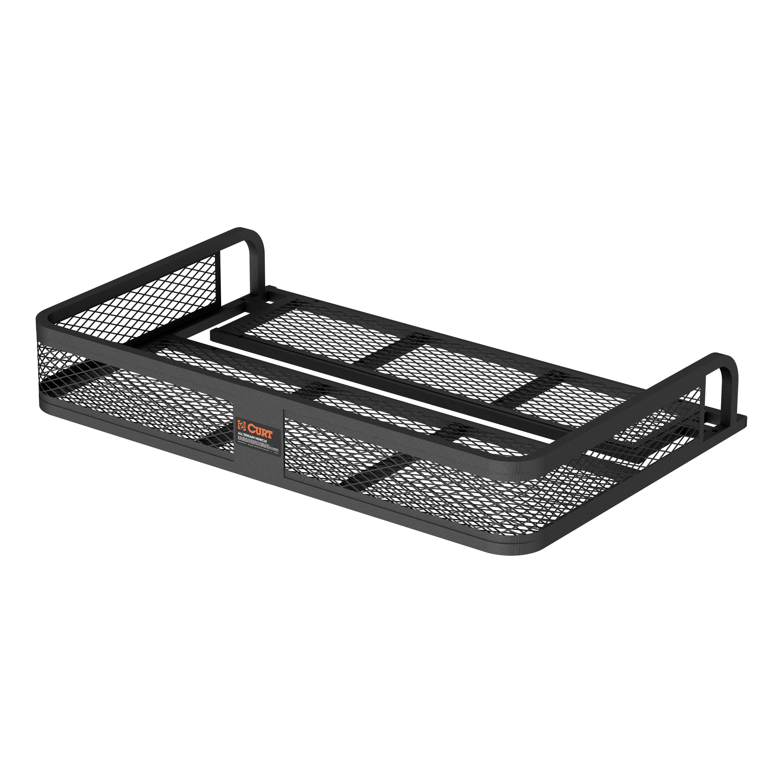CURT 41" x 26" Black Steel Universal ATV Cargo Carrier Receiver Hitch Mounted Cargo Carrier thumbnail 0