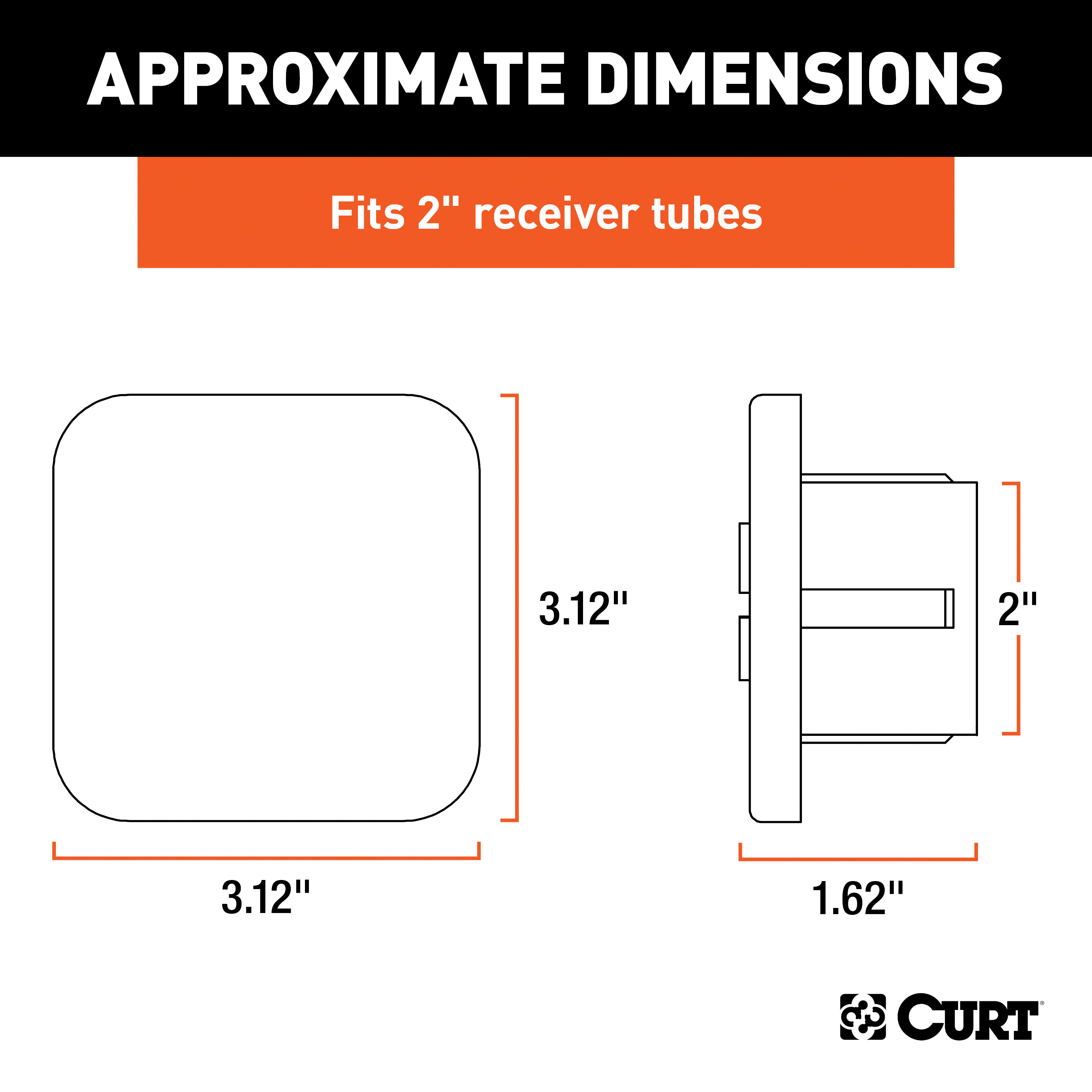 CURT 2" Rubber Hitch Tube Cover (Packaged) Trailer Hitch Cover thumbnail 2
