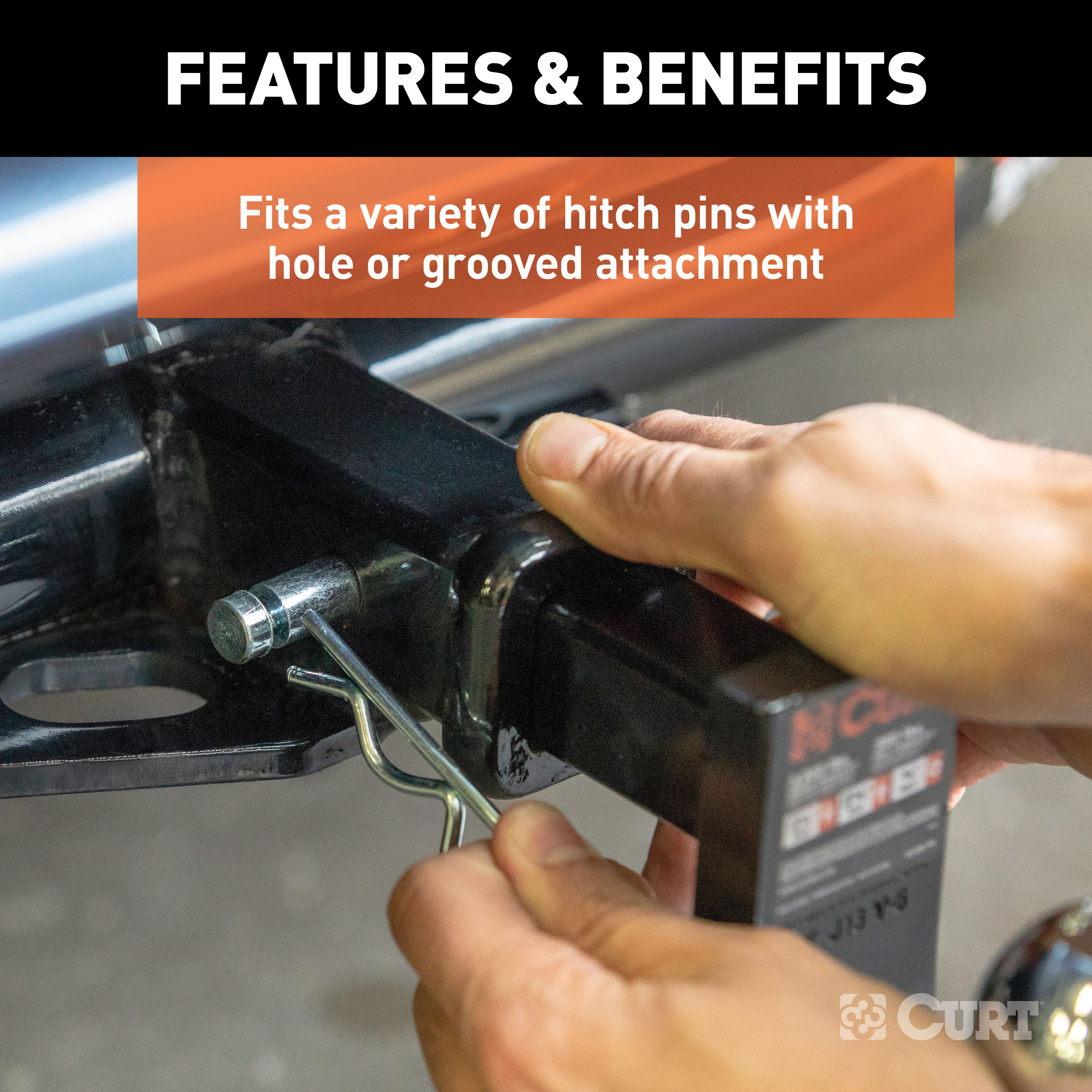 CURT Hitch Clip (Fits 1/2" or 5/8" Pin, Zinc) Trailer Hitch thumbnail 3