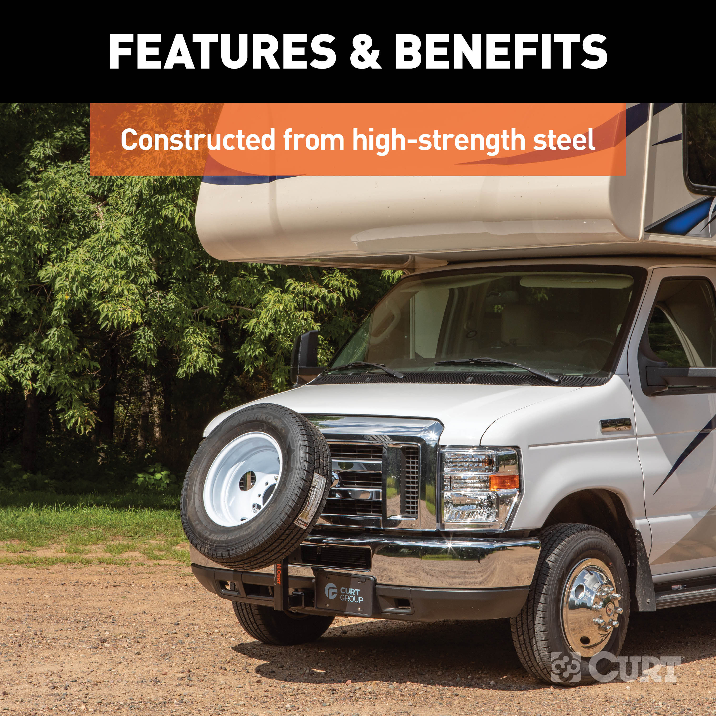 CURT Hitch-Mounted Spare Tire Mount (Fits 2" Receiver) Spare Tire Carrier Mount thumbnail 5