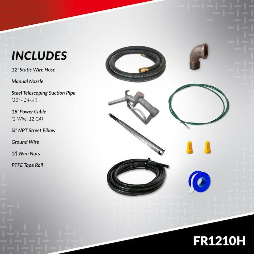 Fill-Rite Liquid Transfer Tank Pump; Diesel/ Gasoline/ Kerosene/ E15 And Biodiesel Up To B20; Electric; 12 Volt DC; 15 GPM; 1/4 HP Motor; 12' Hose thumbnail 3