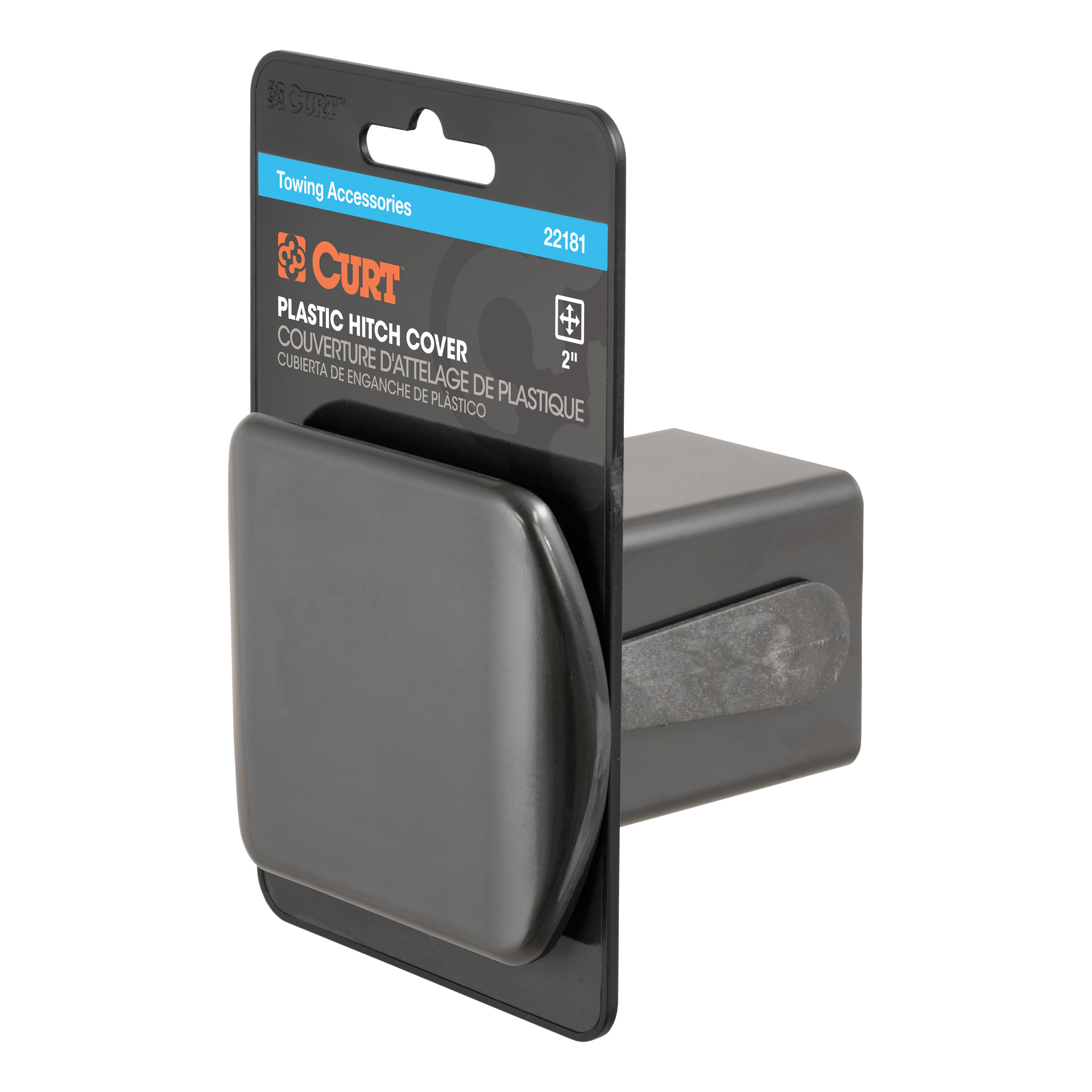 CURT 2" Black Plastic Hitch Tube Cover (Packaged) Trailer Hitch Cover thumbnail 0