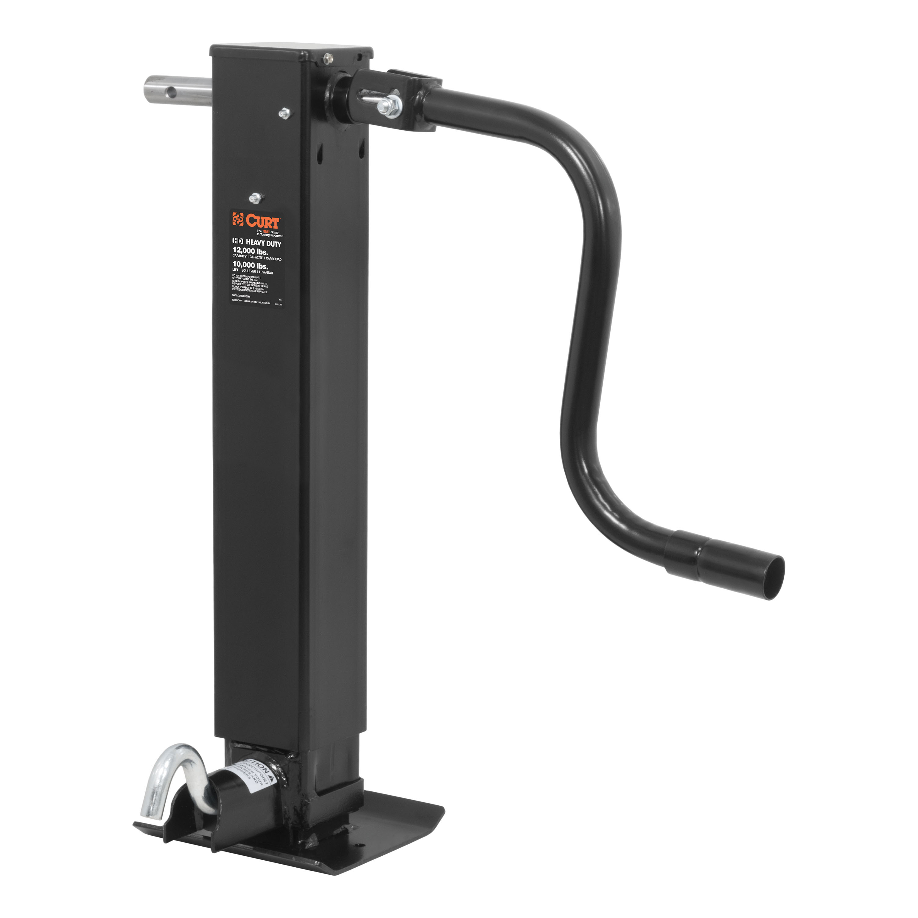 CURT Direct-Weld Square Jack with Side Handle (12,000 lbs, 12-1/2" Travel) Trailer Jack thumbnail 0