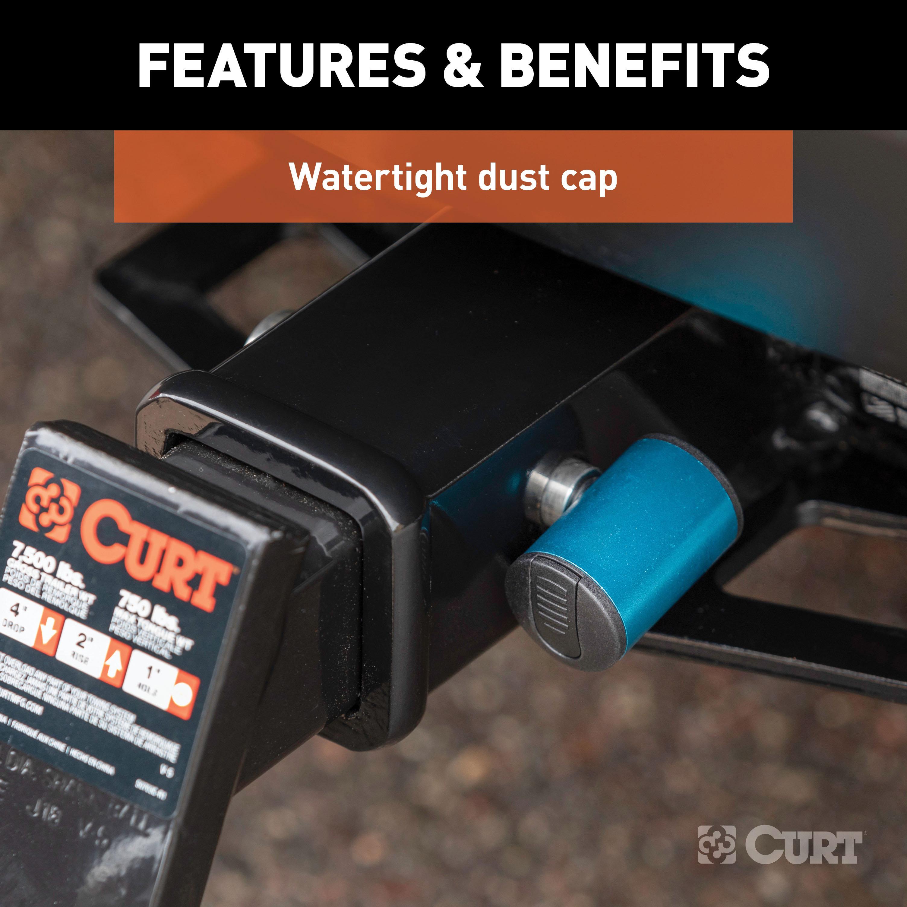 CURT 5/8" Hitch Lock (2" Receiver, Right-Angle, Stainless) Trailer Hitch Lock thumbnail 6