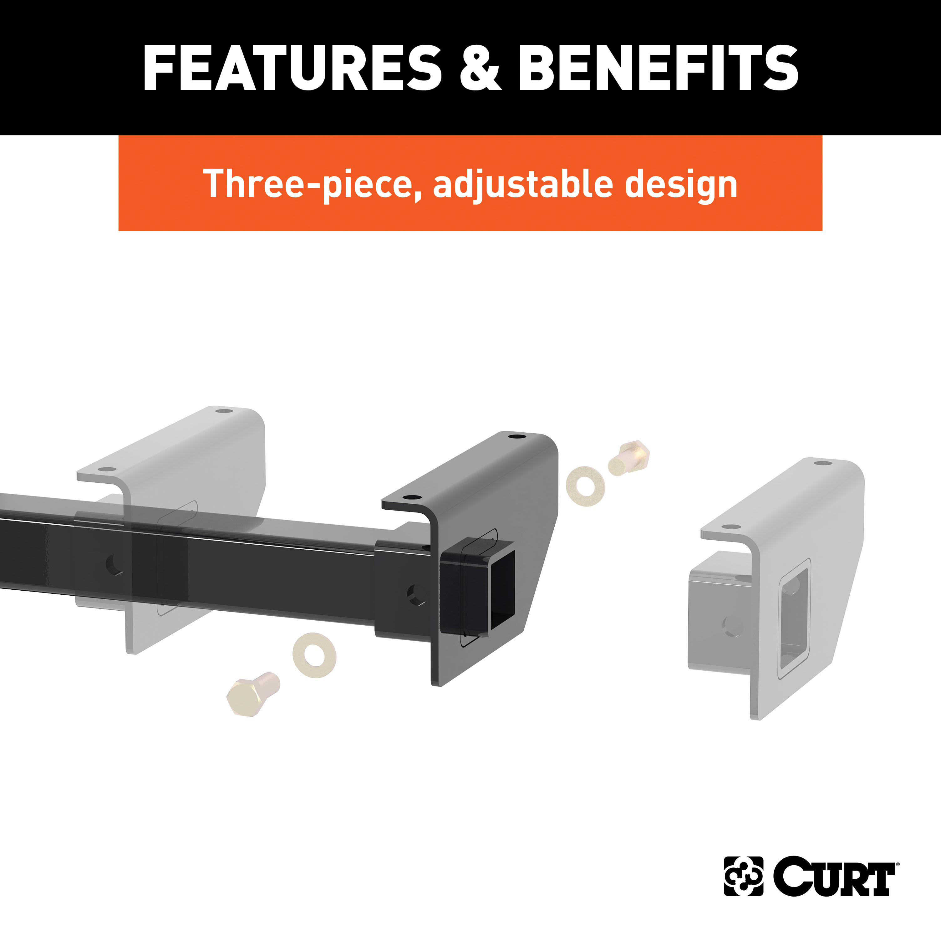 CURT Adjustable RV Trailer Hitch, 2" Receiver (Up to 51" Frames) Trailer Hitch thumbnail 6