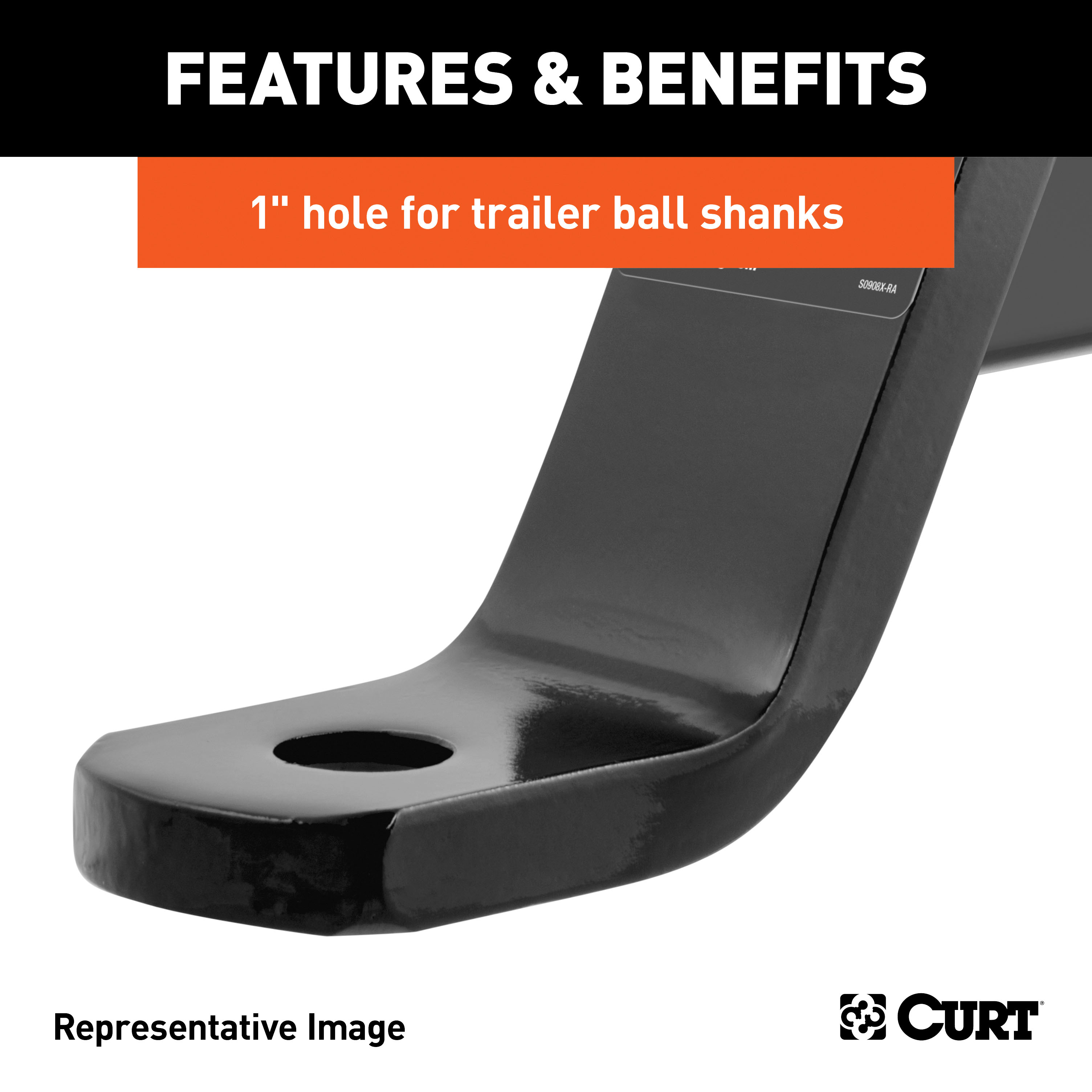 CURT Dual-Length Ball Mount (2" Shank, 7,500 lbss., 4" Drop, 8-1/8" or 11-1/8" Long) Trailer Hitch Ball Mount thumbnail 6