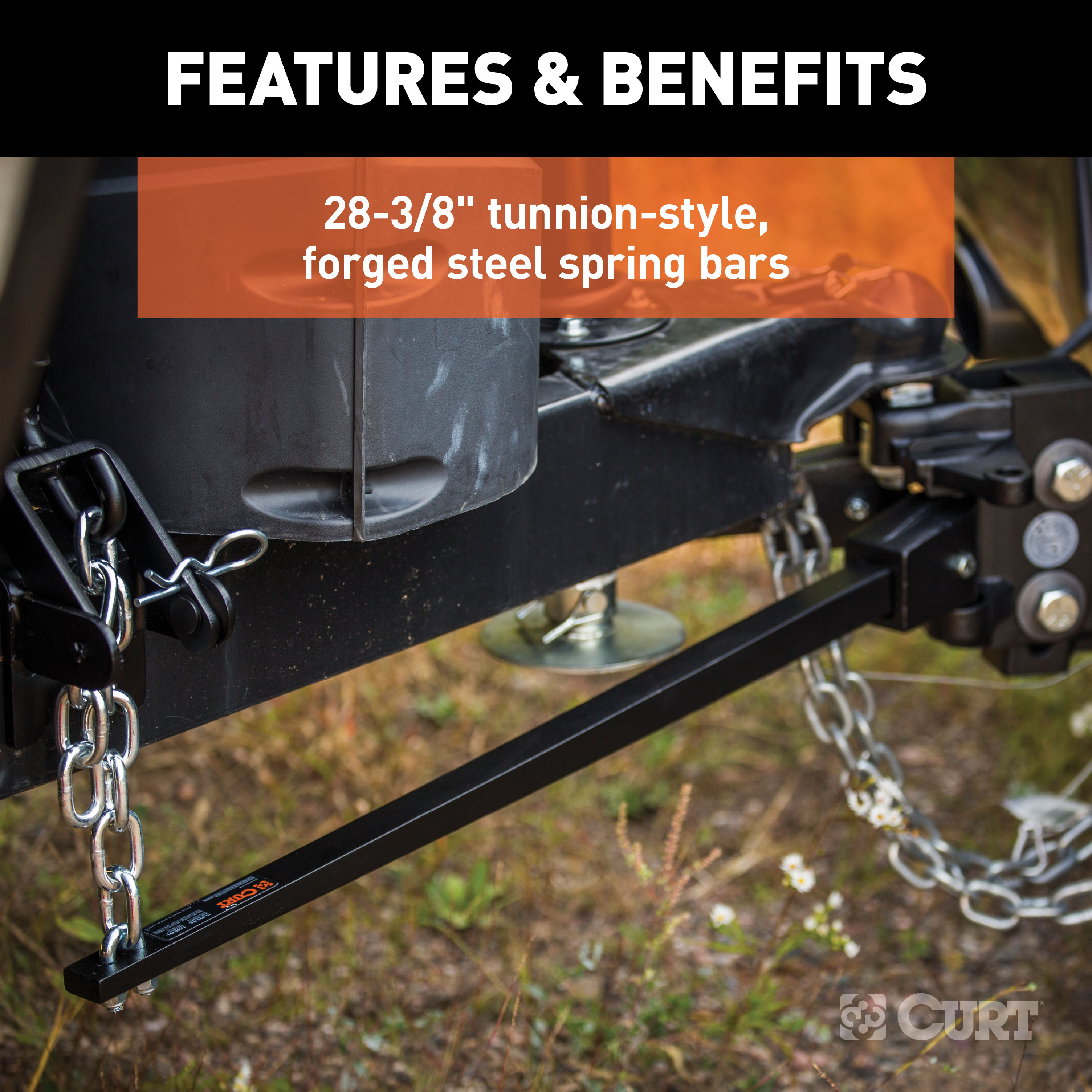 CURT (8K - 10K lbs., 28-3/8" Bars) Short Trunnion Bar Weight Distribution Hitch thumbnail 4