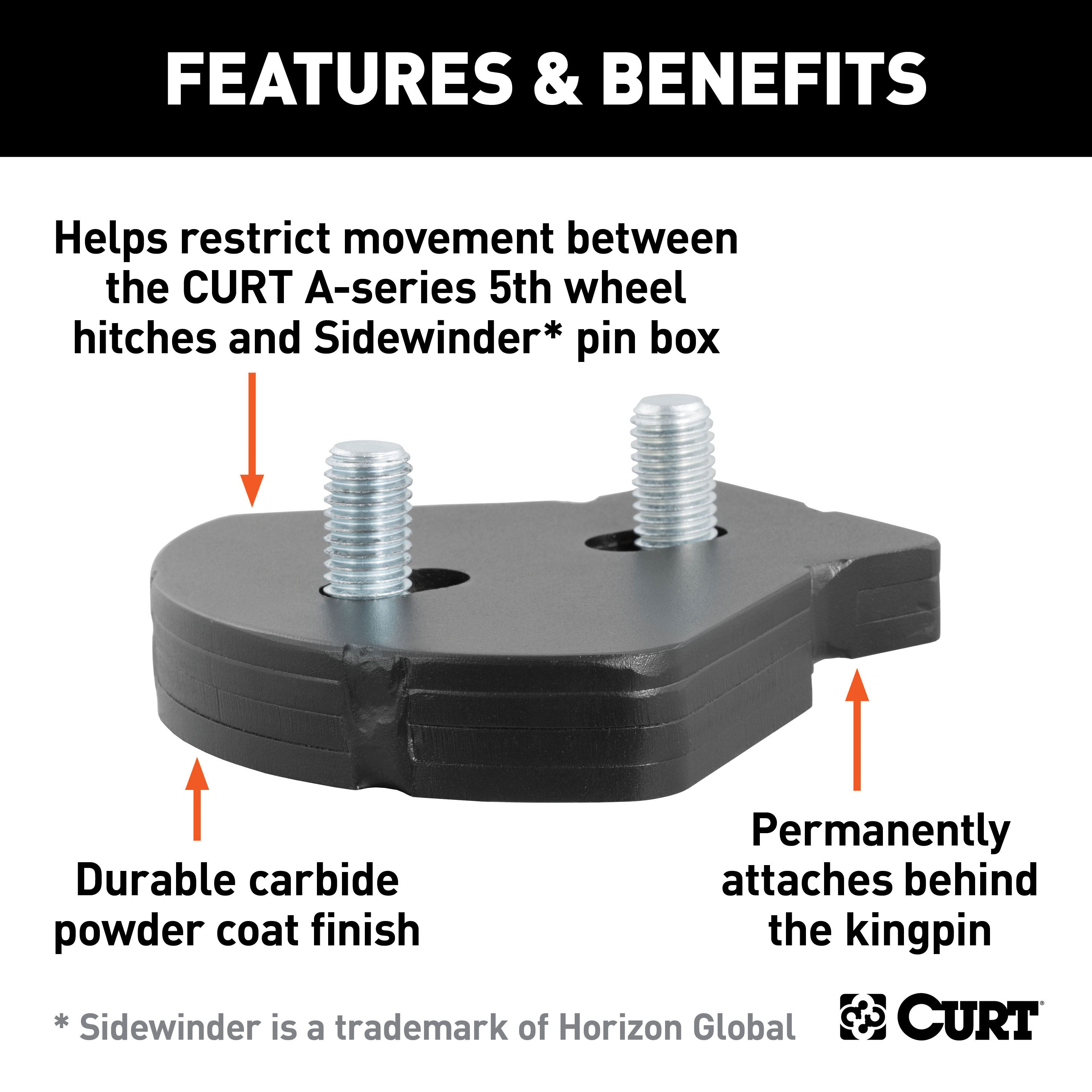 CURT A-Series 5th Wheel Wedge Kit Fifth Wheel Trailer Hitch Mount Leg thumbnail 1