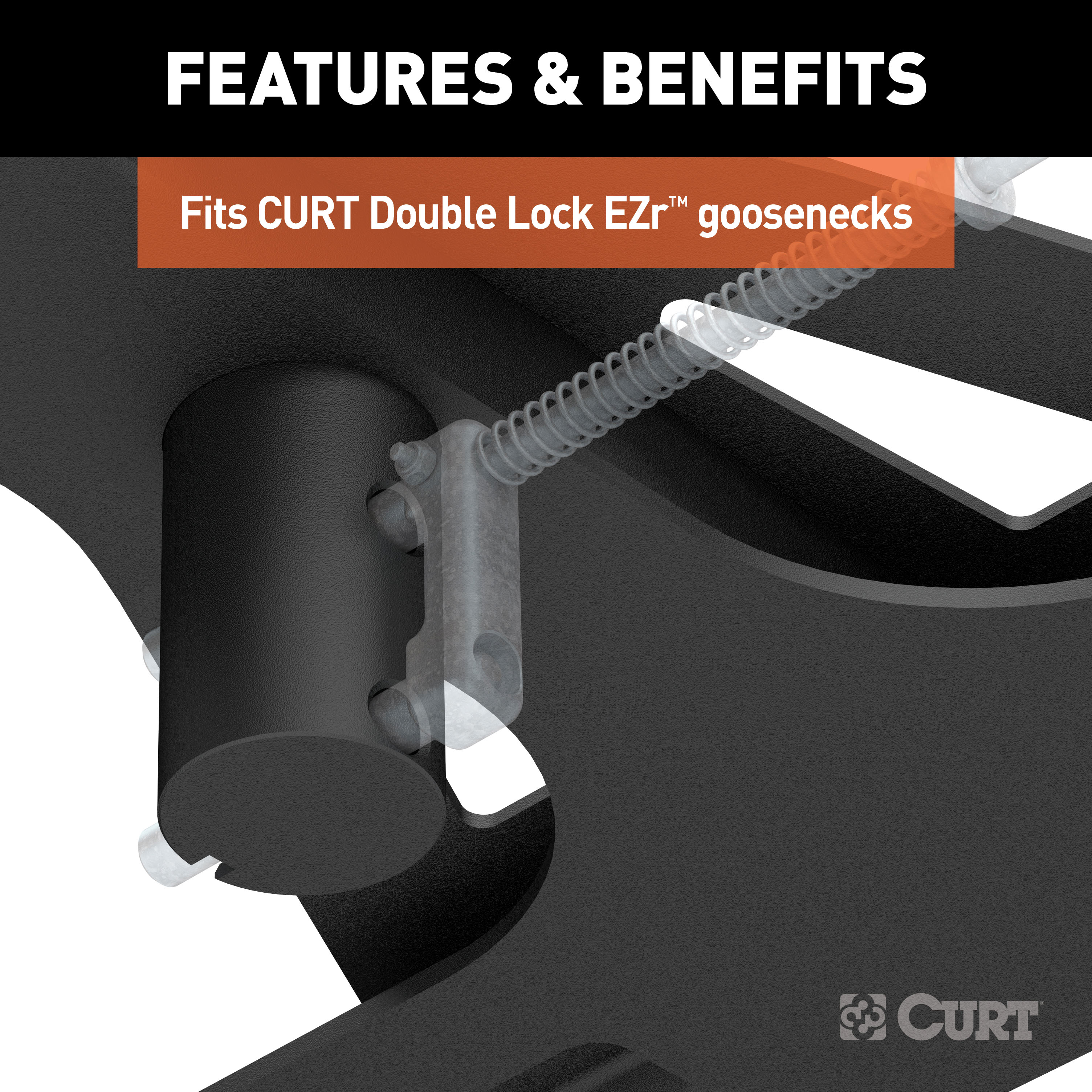 CURT X5 Gooseneck-to-5th-Wheel Adapter Plate for Double Lock EZr Fifth Wheel Trailer Hitch Mount Kit thumbnail 4