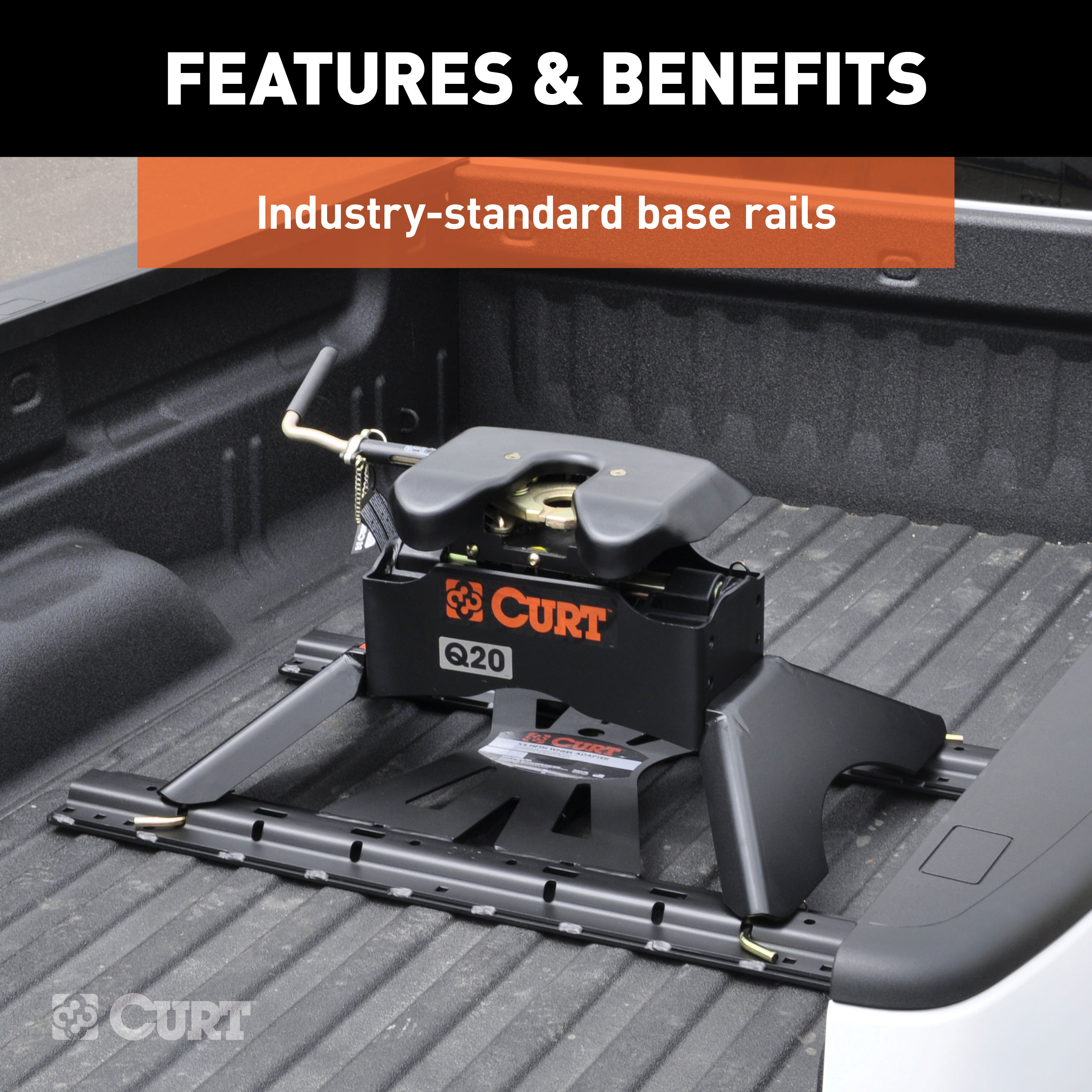 CURT X5 Gooseneck-to-5th-Wheel Adapter Plate for Double Lock EZr Fifth Wheel Trailer Hitch Mount Kit thumbnail 3