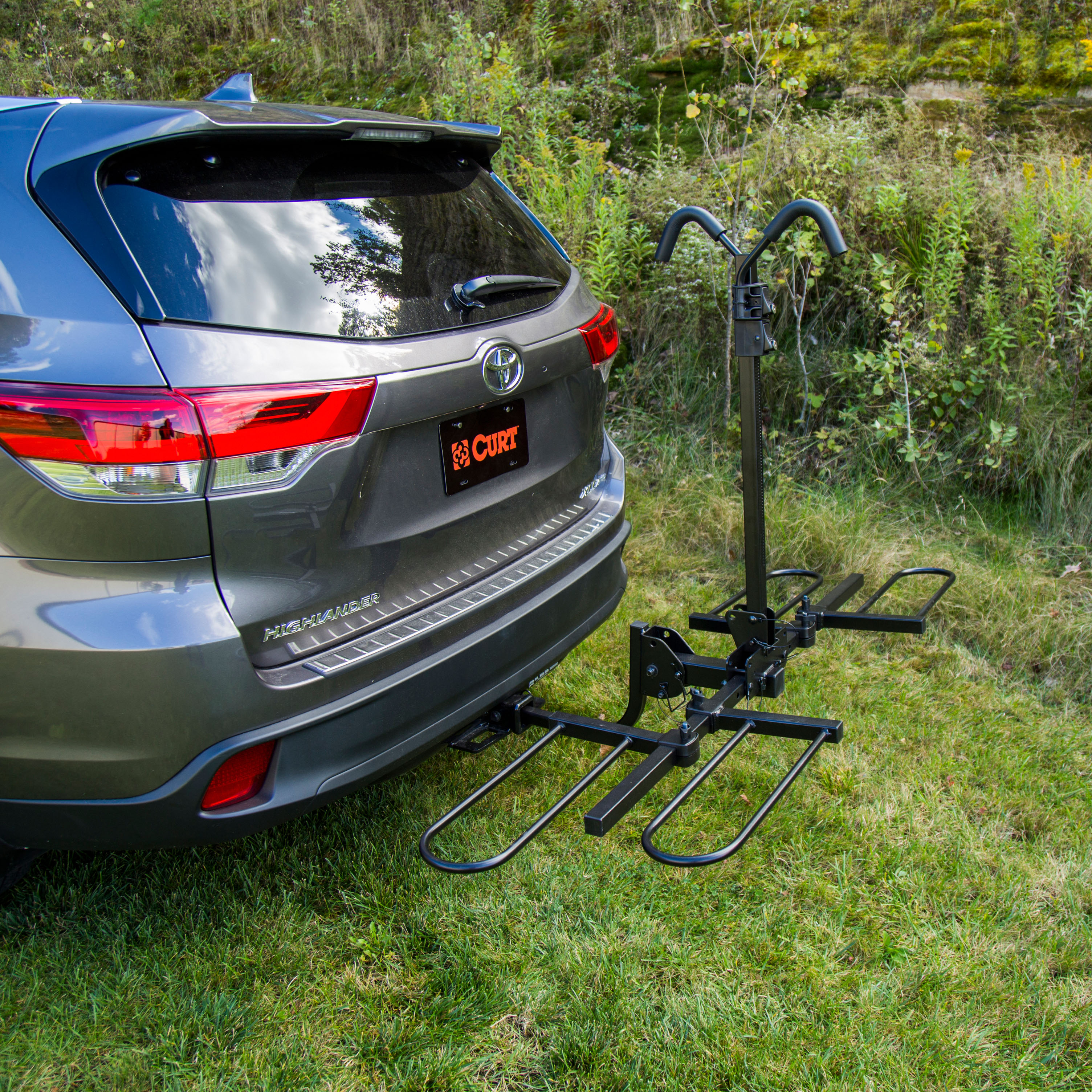 CURT Tray-Style Hitch-Mounted Bike Rack (2 Bikes, 1-1/4" or 2" Shank) Bicycle Rack thumbnail 1