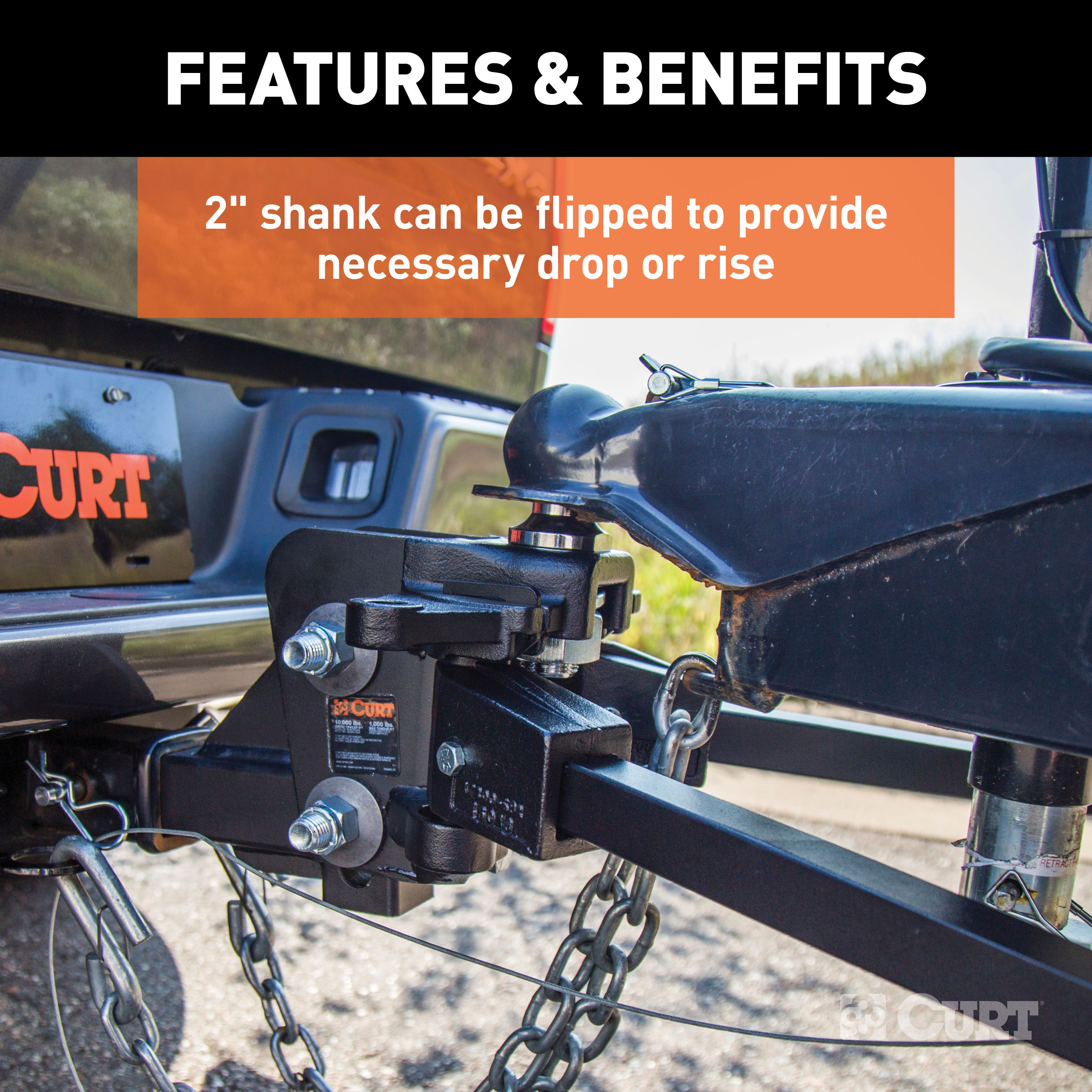 CURT l (8-10K, 28-3/8") Short Trunnion Bar Weight Distribution Hitch with Sway Control thumbnail 8