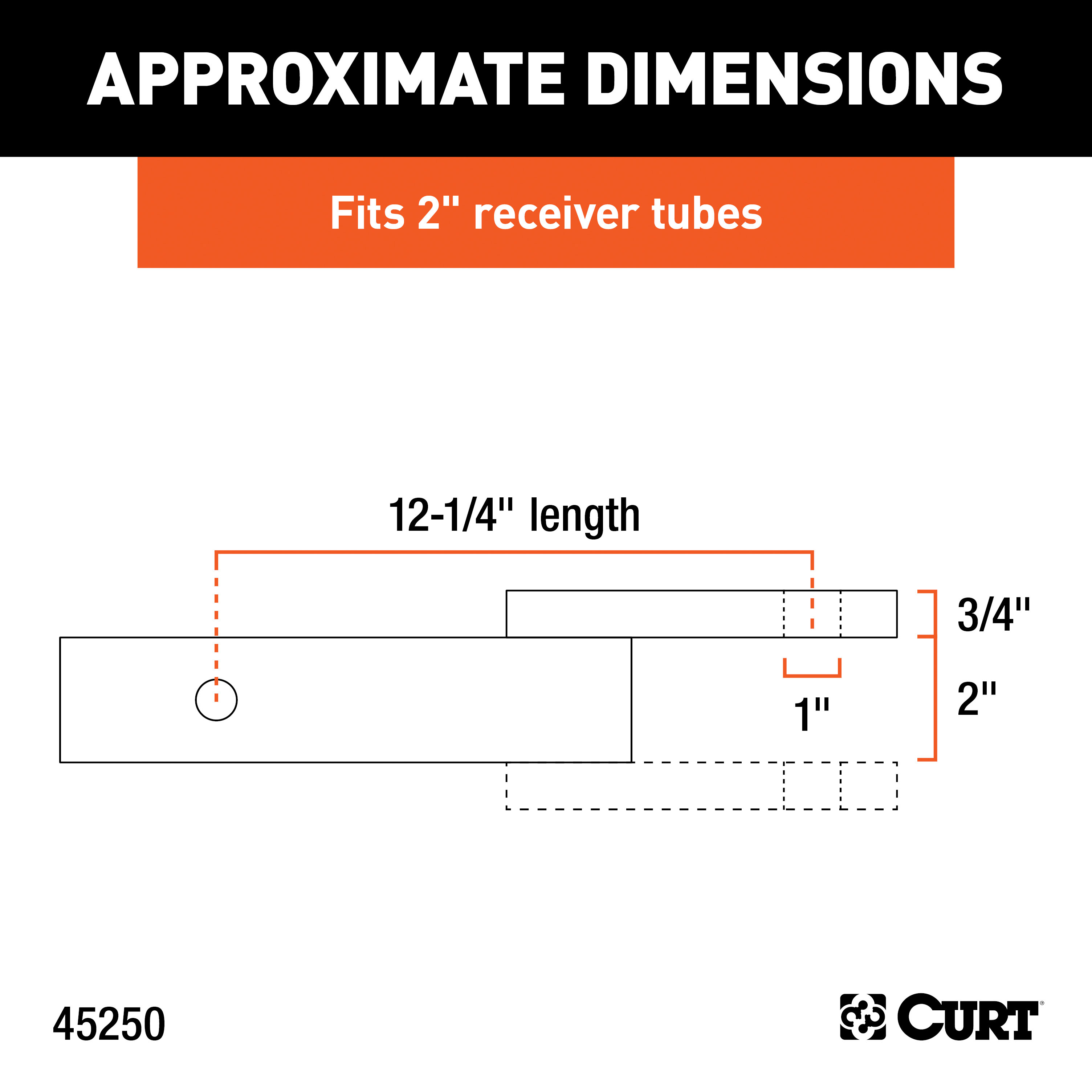 CURT Class 3 Ball Mount (2" Shank, 7,500 lbss., 2" Drop, 12-1/4" Long) Trailer Hitch Ball Mount thumbnail 2