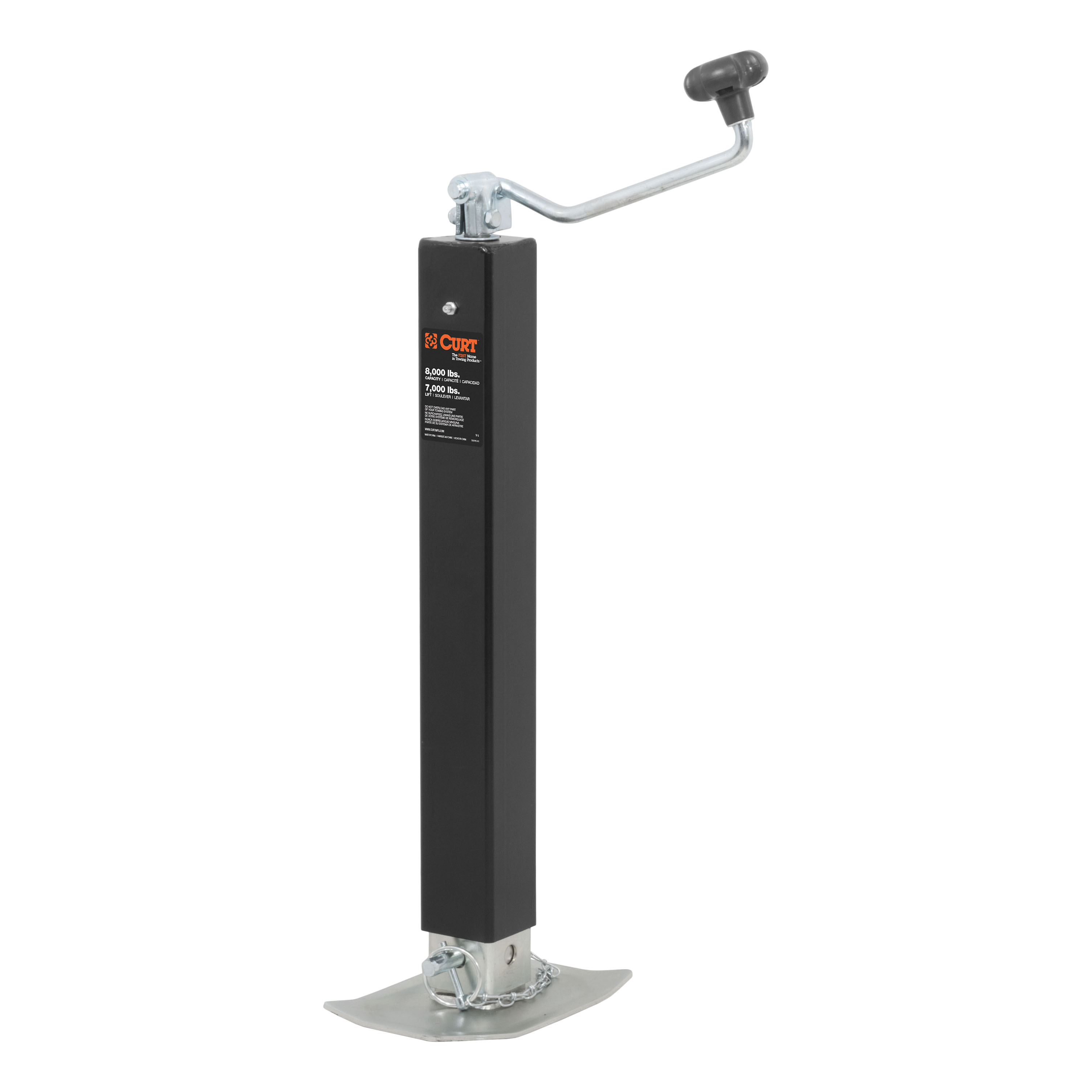 CURT Direct-Weld Square Jack with Top Handle (8,000 lbs, 15" Travel) Trailer Jack thumbnail 0