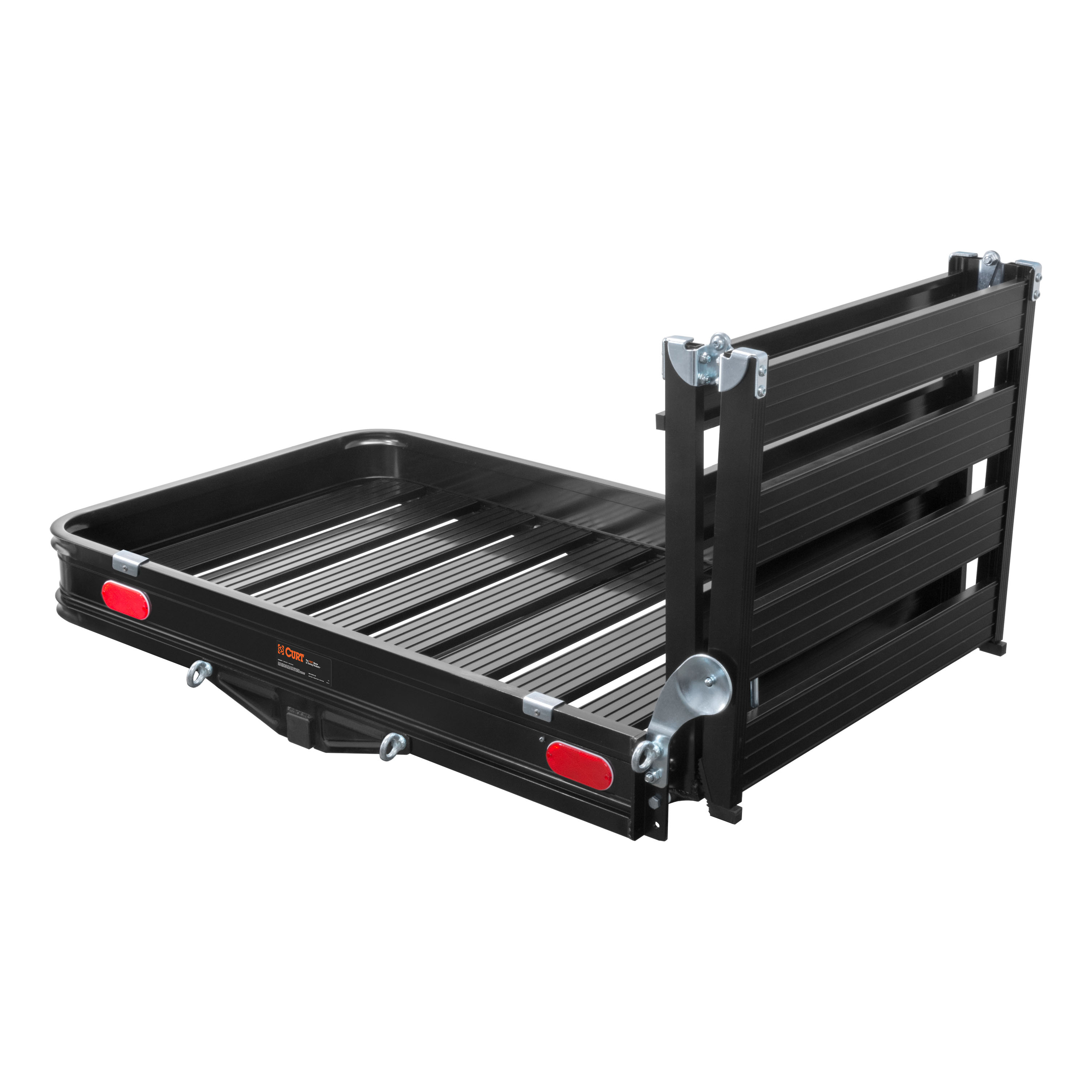CURT 50" x 30" Black Aluminum Hitch Cargo Carrier with Ramp (Folding 2" Shank) Cargo Carrier thumbnail 1