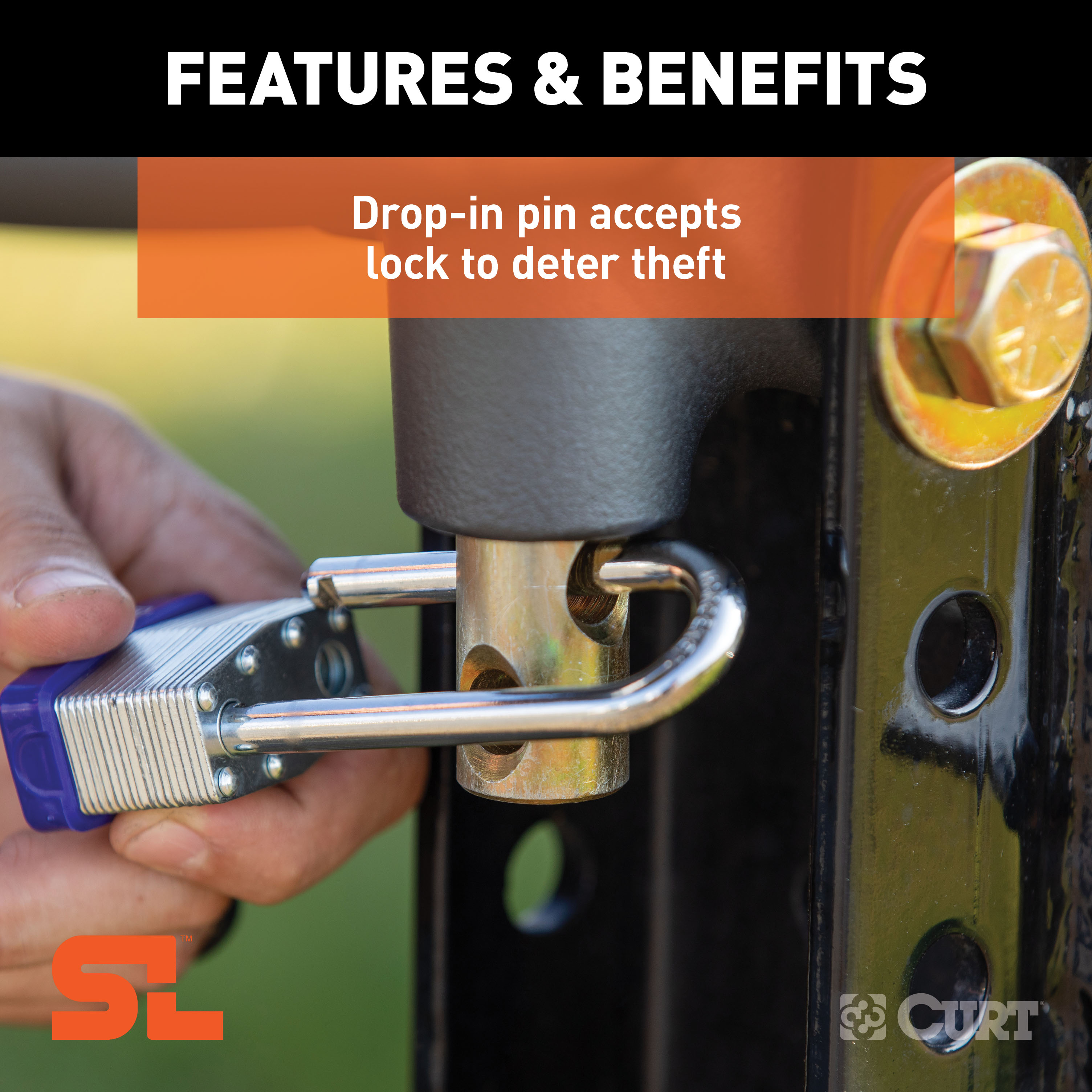 CURT SecureLatch Channel-Style Lunette Ring (25,000 lbs, 3" ID) Trailer Hitch Pintle Hook Mount thumbnail 3