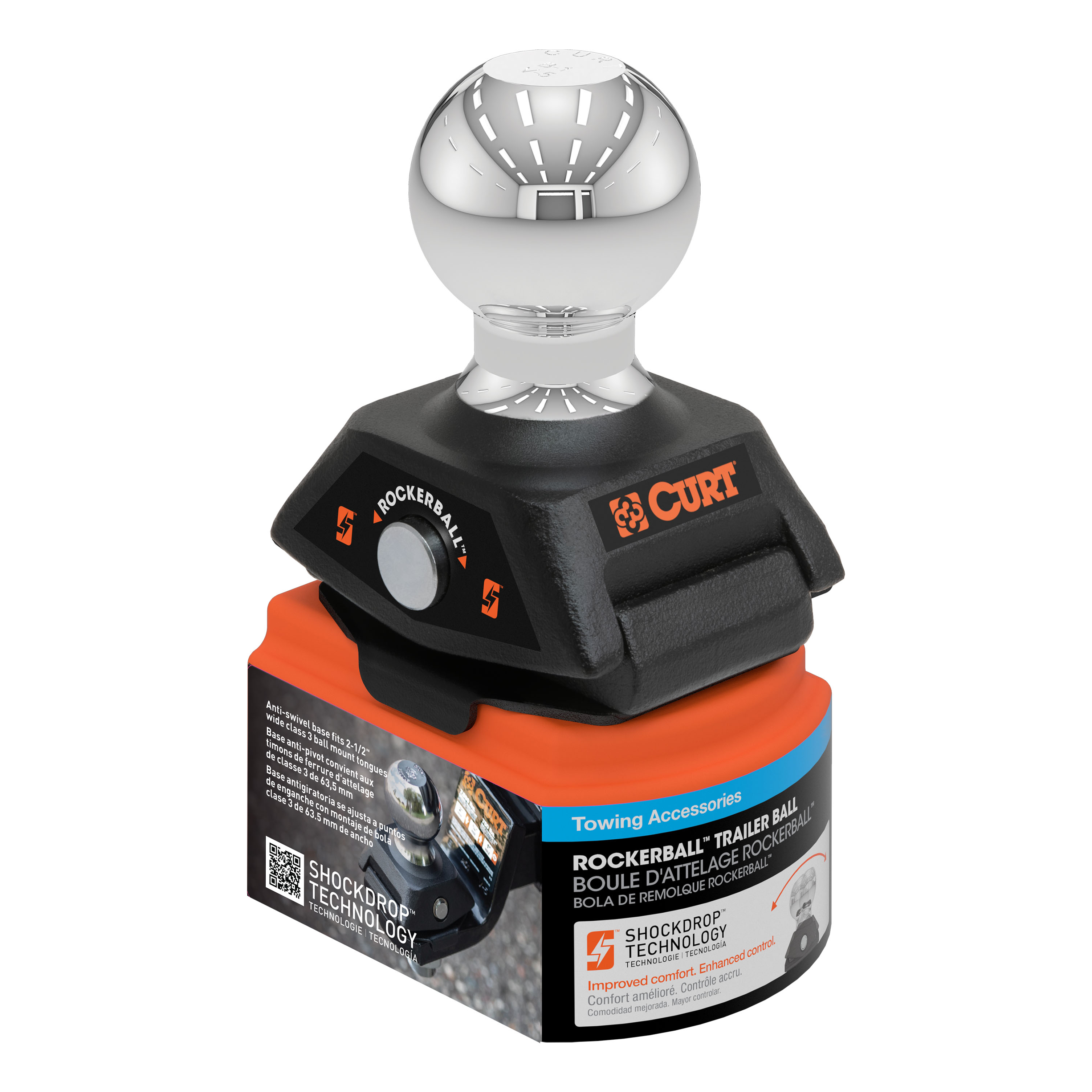 CURT RockerBall 2" Cushion Hitch Trailer Ball (1" Shank, 7,500 lbs, Packaged) Trailer Hitch Ball thumbnail 8