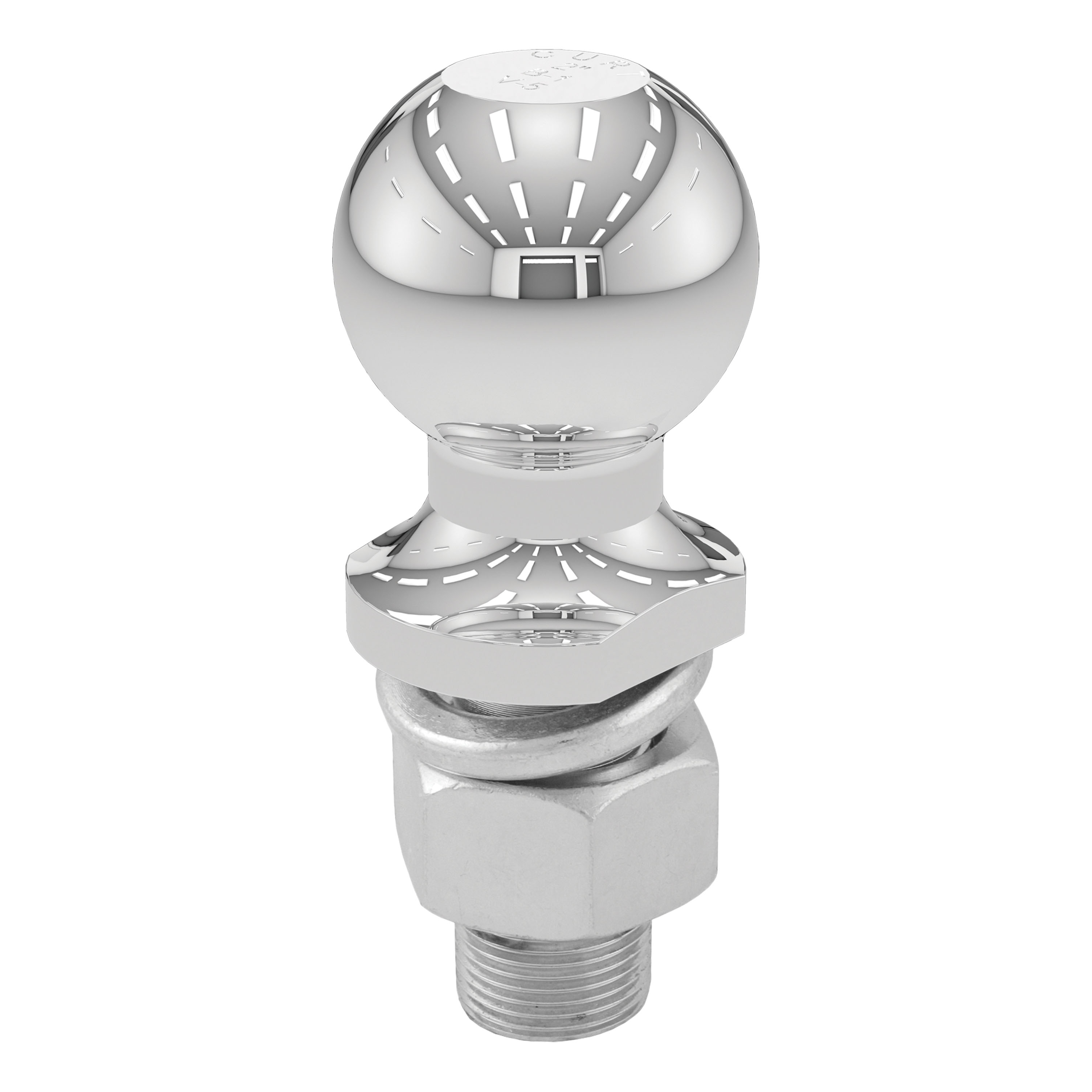 CURT 2" Trailer Ball (1" x 2-1/8" Shank, 6,000 lbs., Chrome, Packaged) Trailer Hitch Ball thumbnail 2