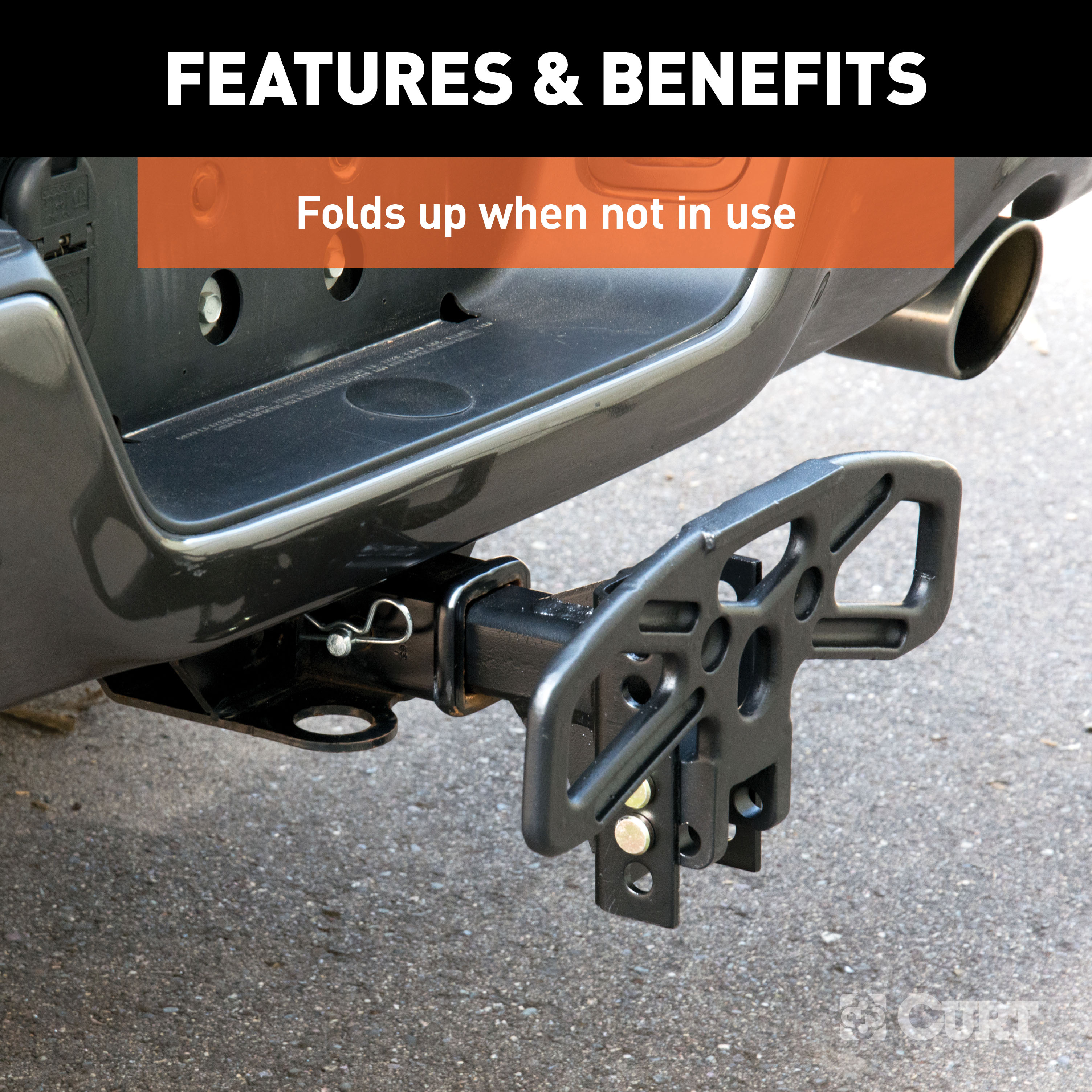 CURT Adjustable Channel Mount Hitch Step Receiver Hitch Mounted Step thumbnail 5