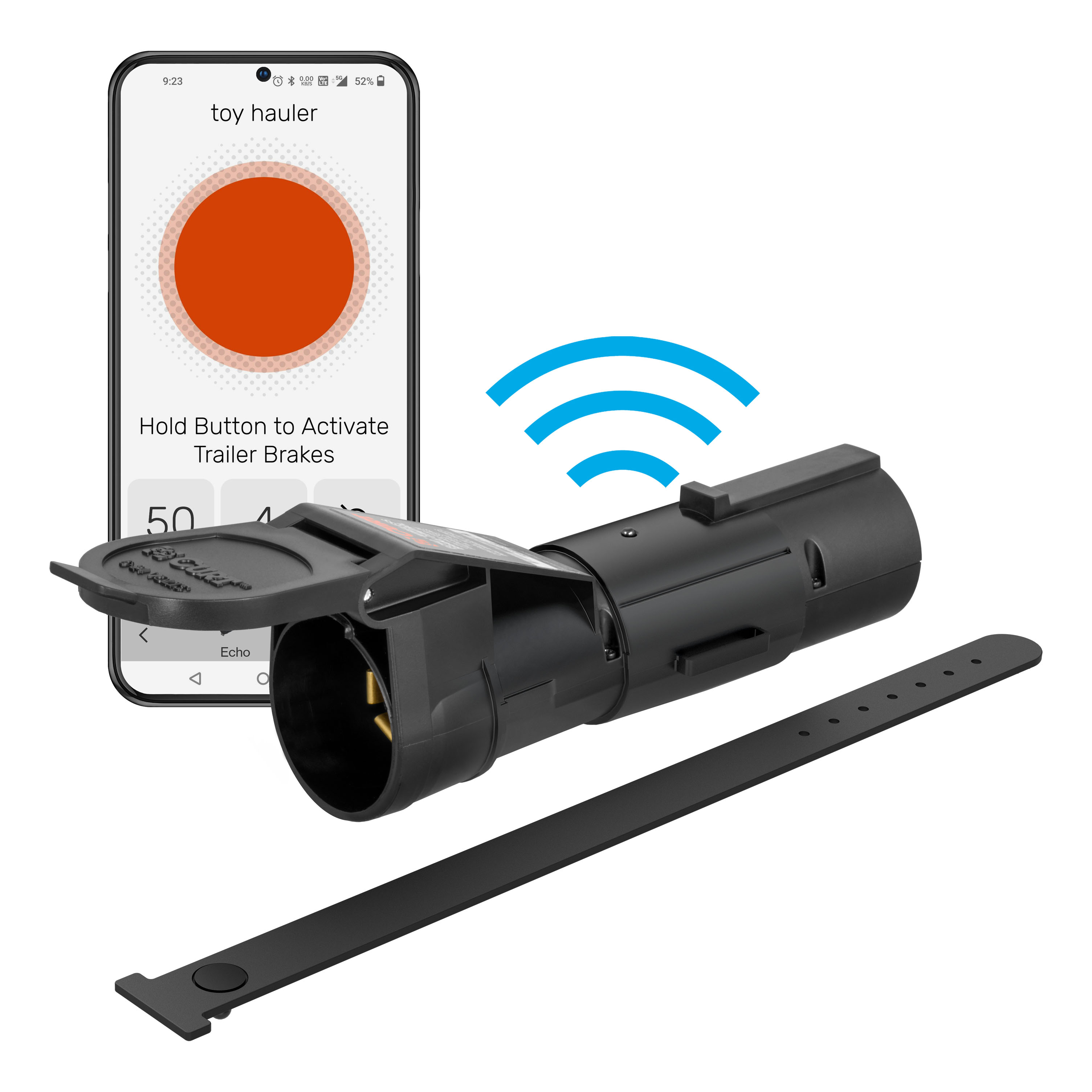 CURT Echo Mobile Bluetooth Trailer Brake Controller – Wireless, Plug & Play, Smartphone App, Fits 7-Way, 1-2 Axles thumbnail 2