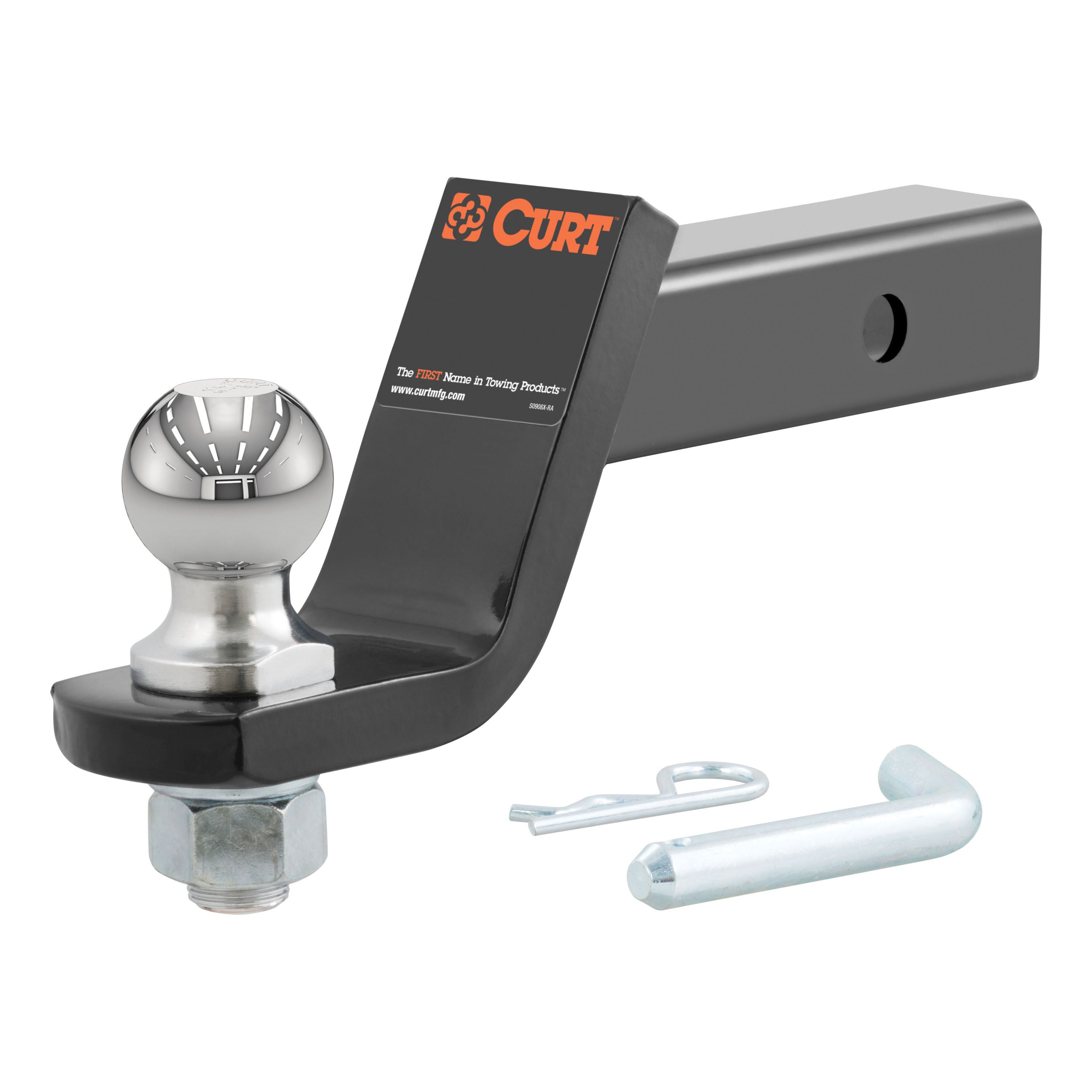 CURT Loaded Ball Mount with 2" Ball (2" Shank, 7,500 lbss., 4" Drop) Trailer Hitch Ball Mount thumbnail 0