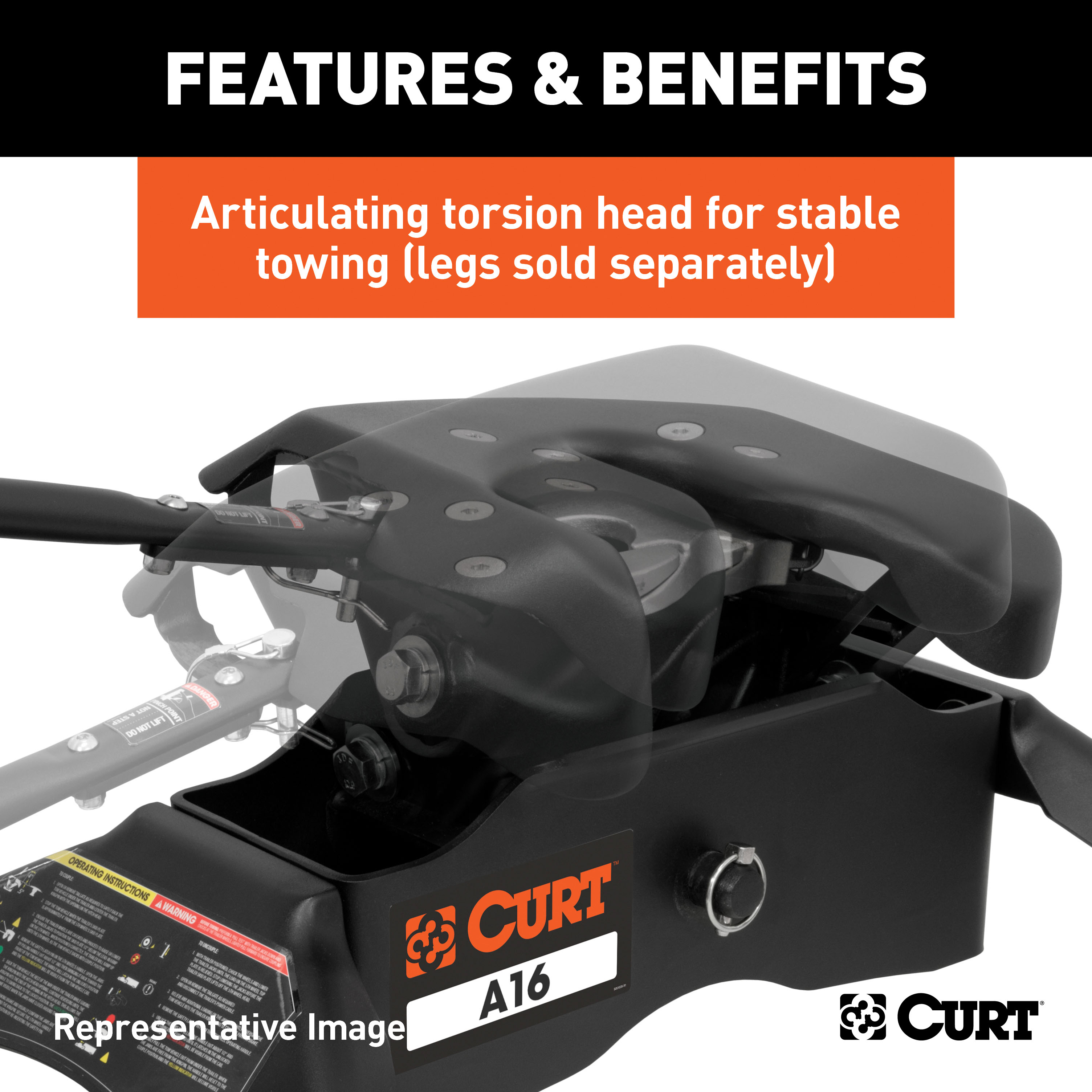 CURT A16 5th Wheel Hitch Head Fifth Wheel Trailer Hitch Head Unit thumbnail 4