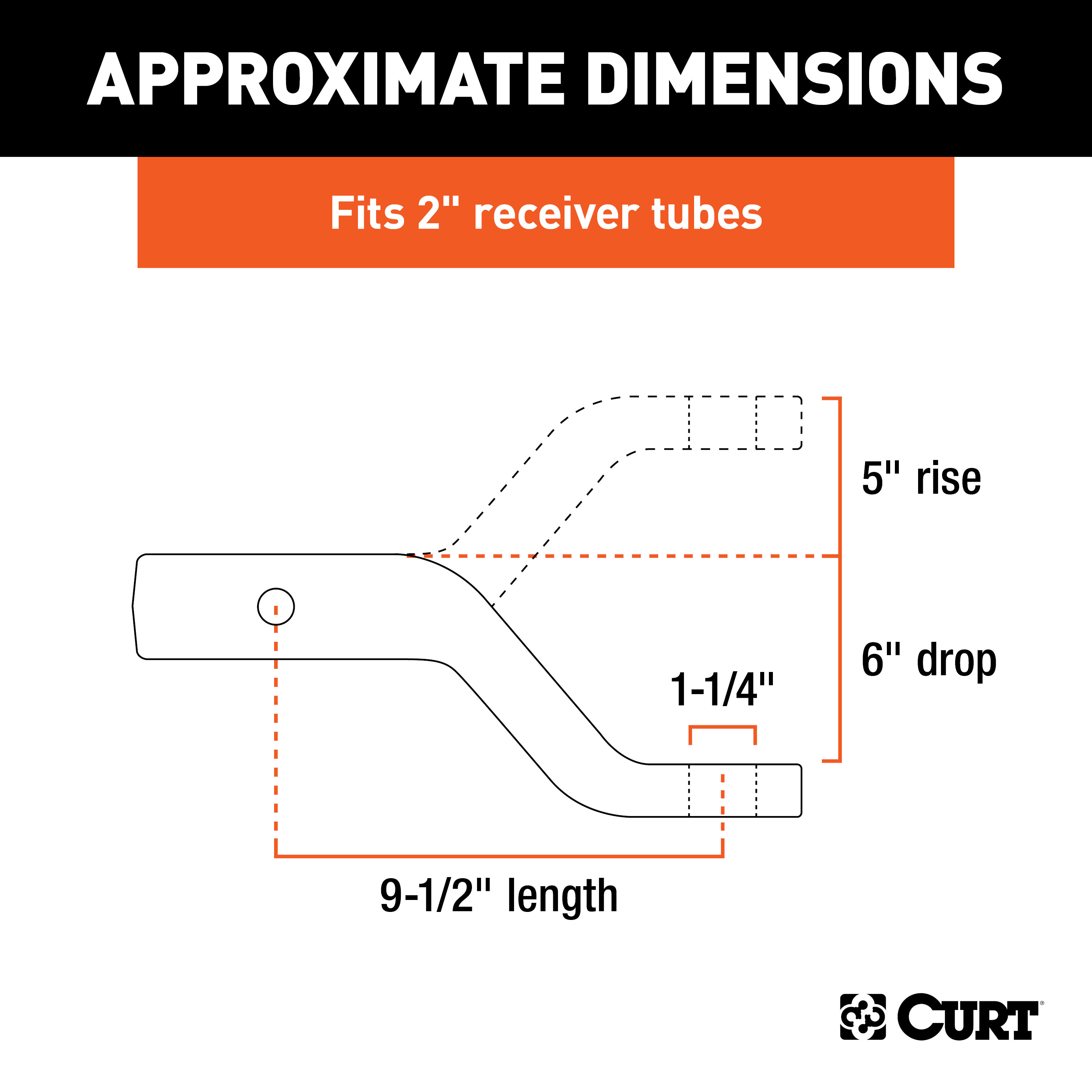 CURT Forged Ball Mount (2" Shank, 17,000 lbss., 6" Drop, 9-1/2" Long) Trailer Hitch Ball Mount thumbnail 2