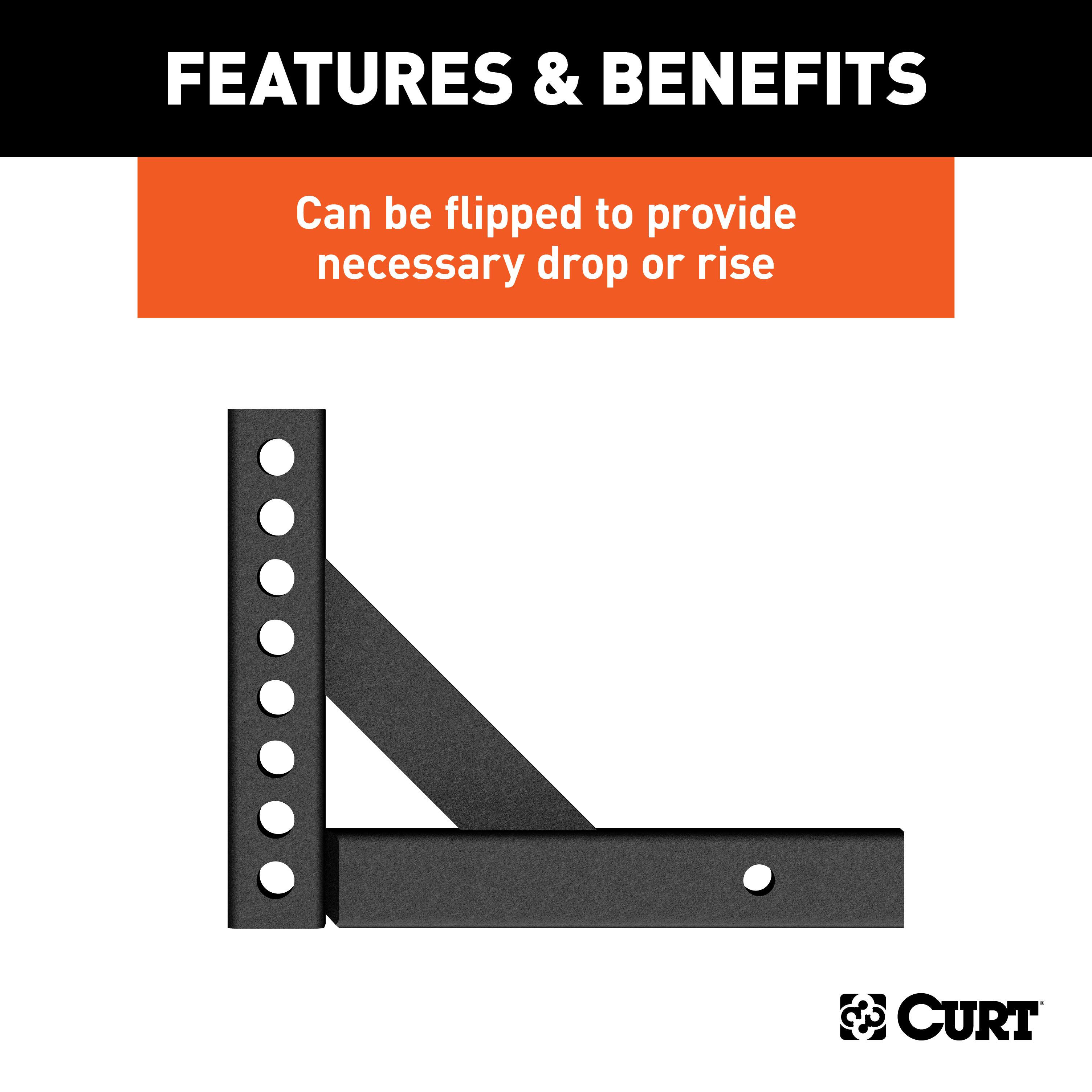 CURT Weight Distribution Shank (2" Shank, 5-5/8" Drop, 8-7/8" Rise) Trailer Hitch thumbnail 2