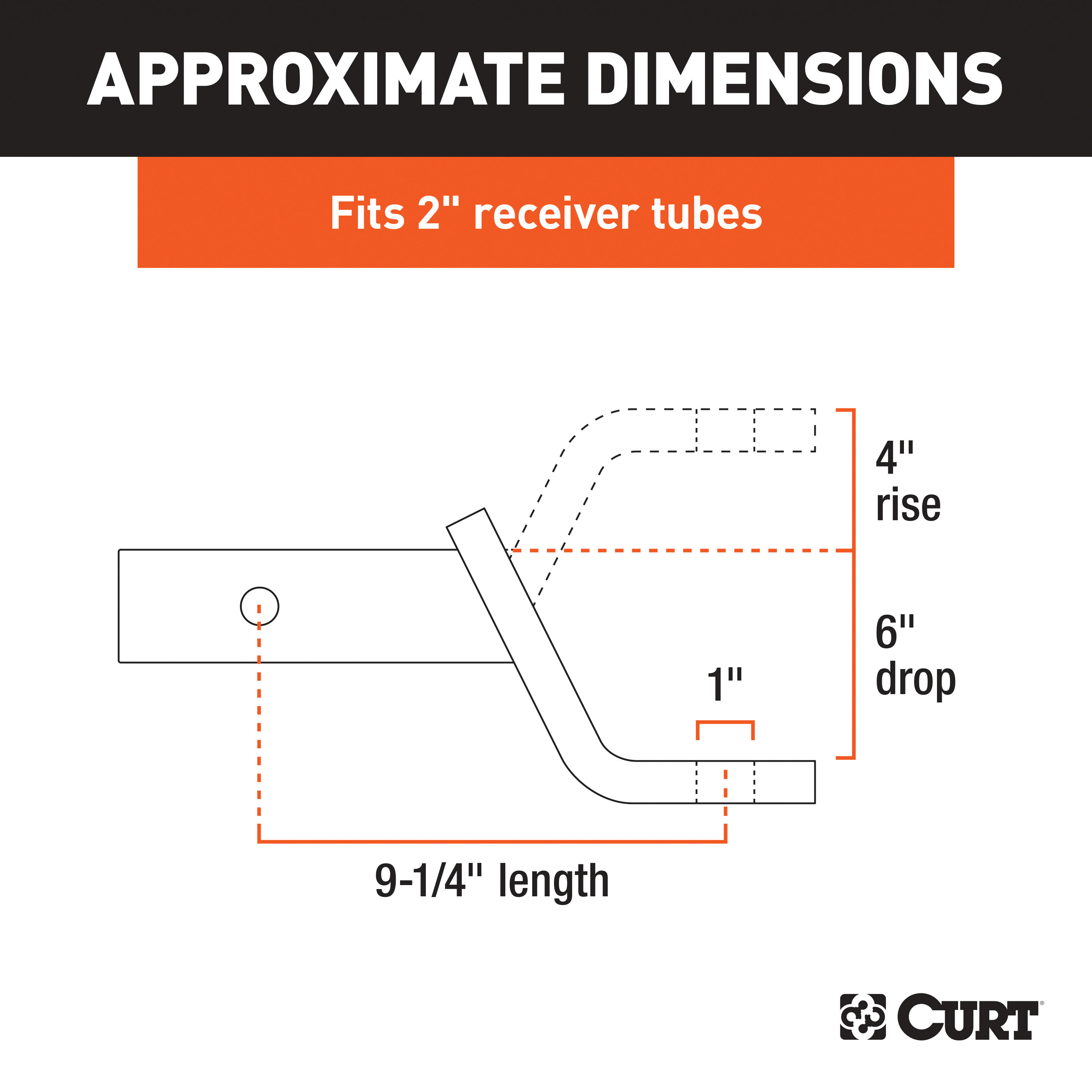 CURT Class 3 Ball Mount (2" Shank, 7,500 lbss., 6" Drop, 9-1/4" Long) Trailer Hitch Ball Mount thumbnail 2