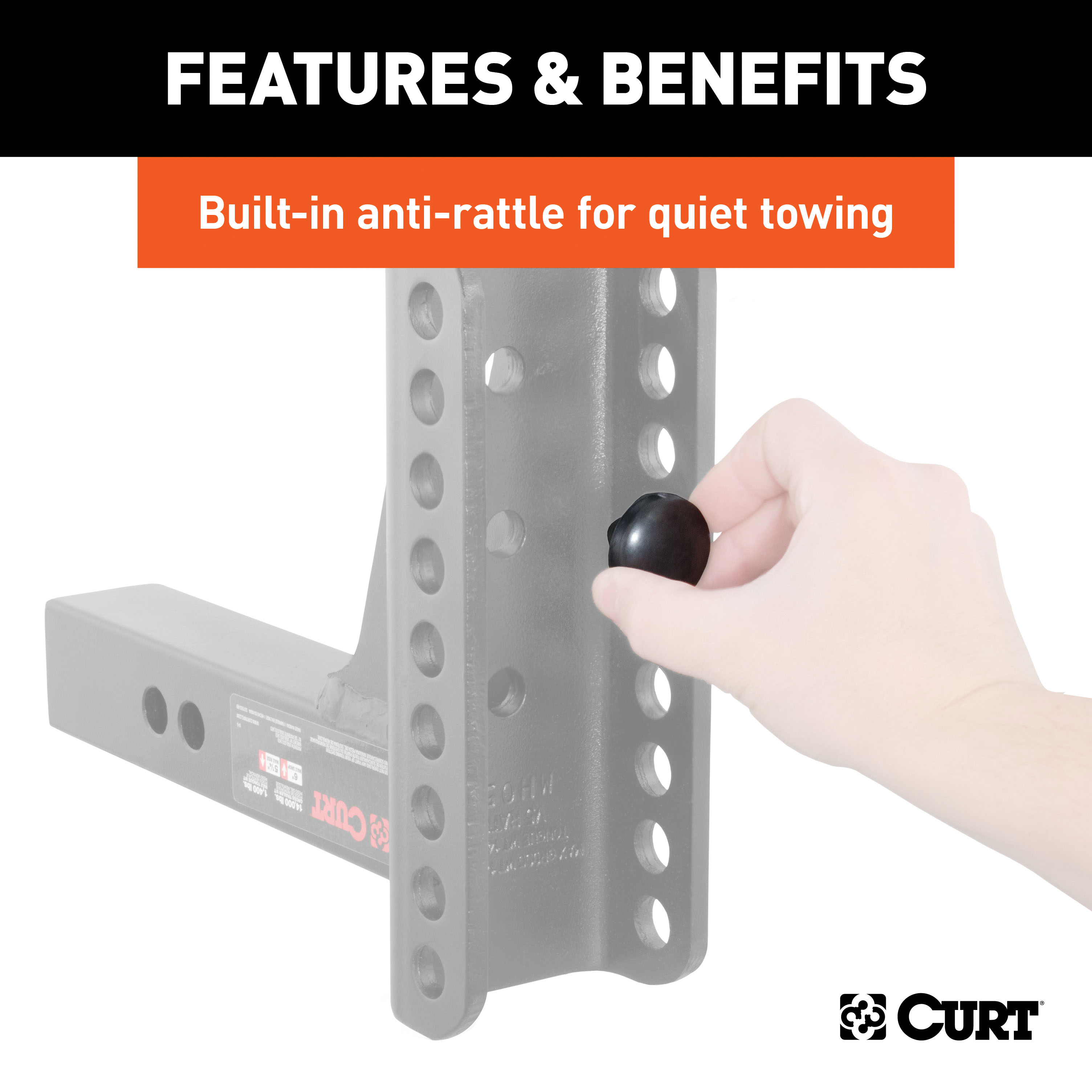 CURT Adjustable Channel Mount with Dual Ball (2" Shank, 14,000 lbss., 6" Drop) Trailer Hitch Ball Mount thumbnail 4