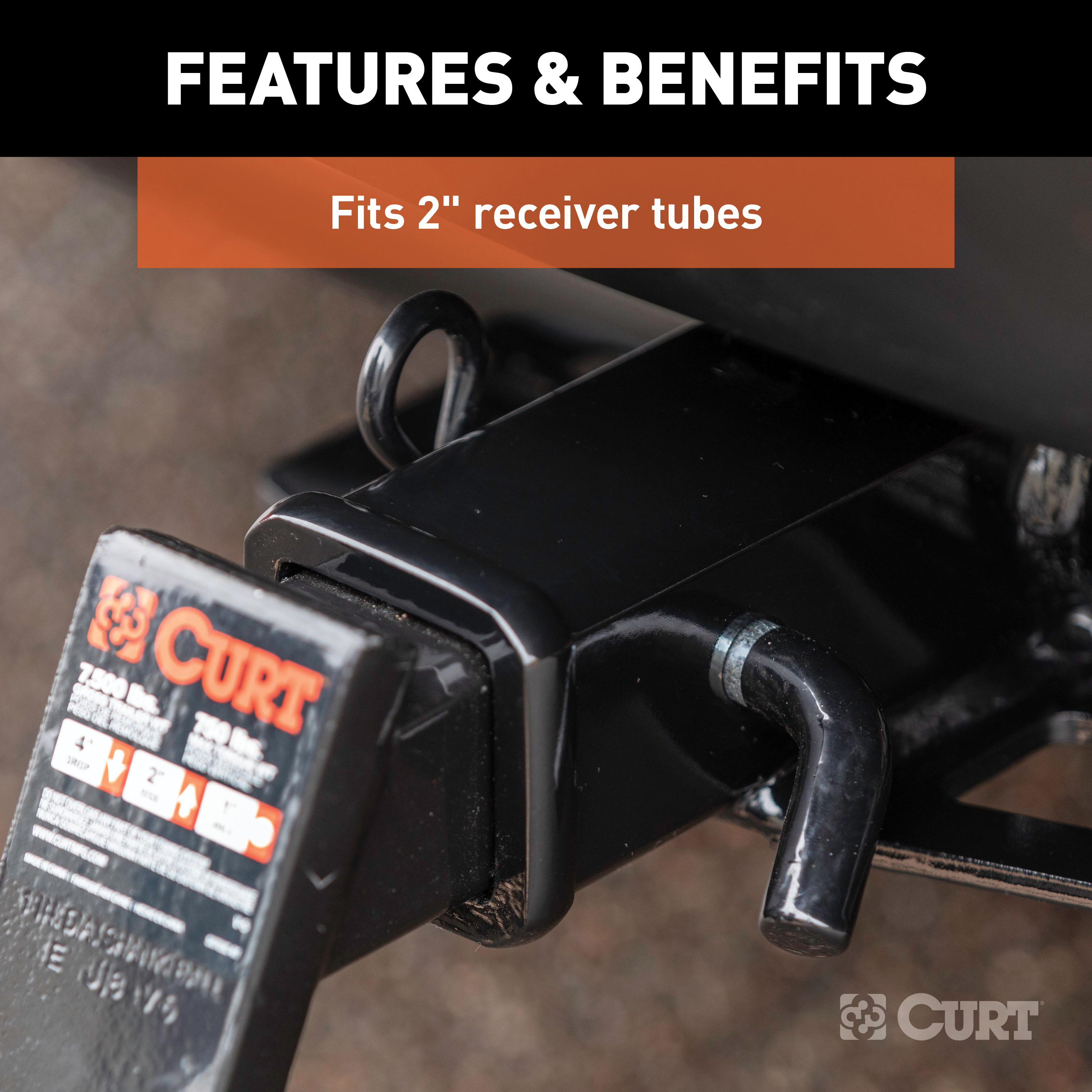 CURT 5/8" Hitch Pin (2" Receiver, Zinc with Rubber Grip) Trailer Hitch Pin thumbnail 3