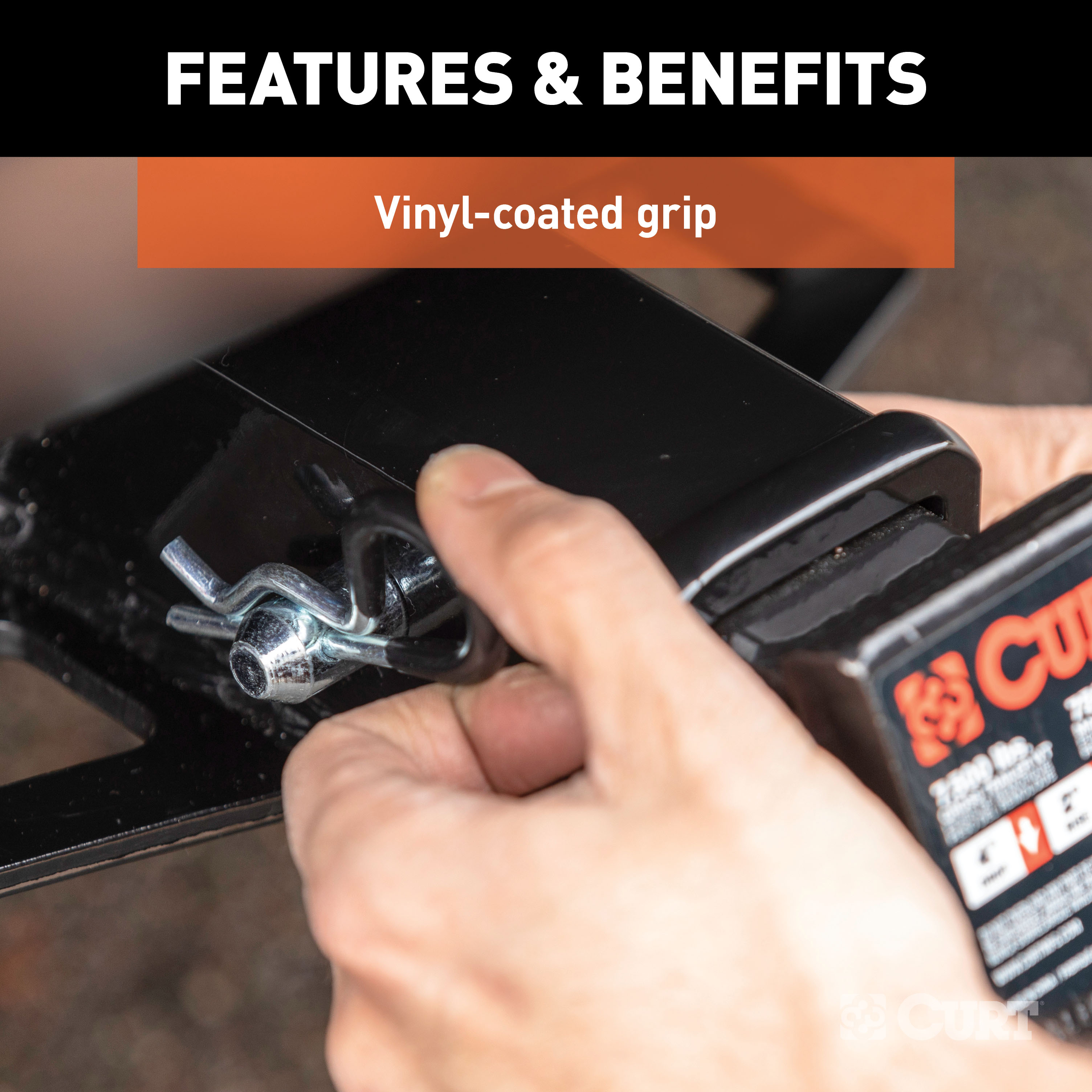 CURT 5/8" Hitch Pin (2" Receiver, Zinc with Rubber Grip) Trailer Hitch Pin thumbnail 2